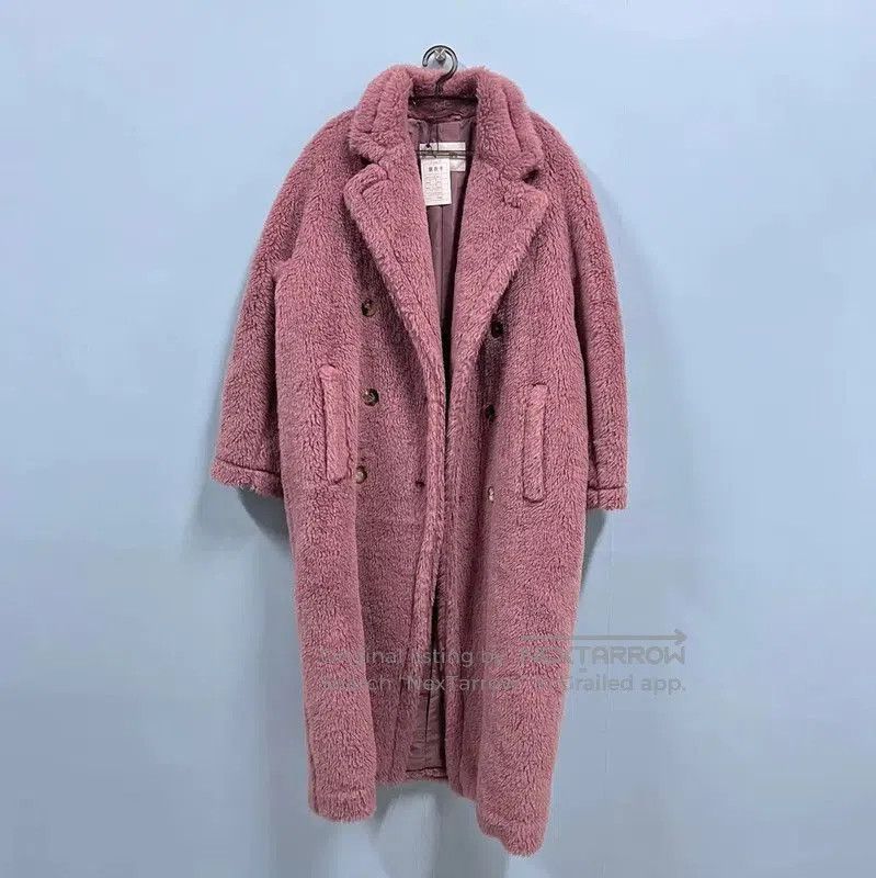 Max Mara MaxMara Pink Wool Blend Long Coat . Size L / US 10 / IT 46 - 1 Thumbnail