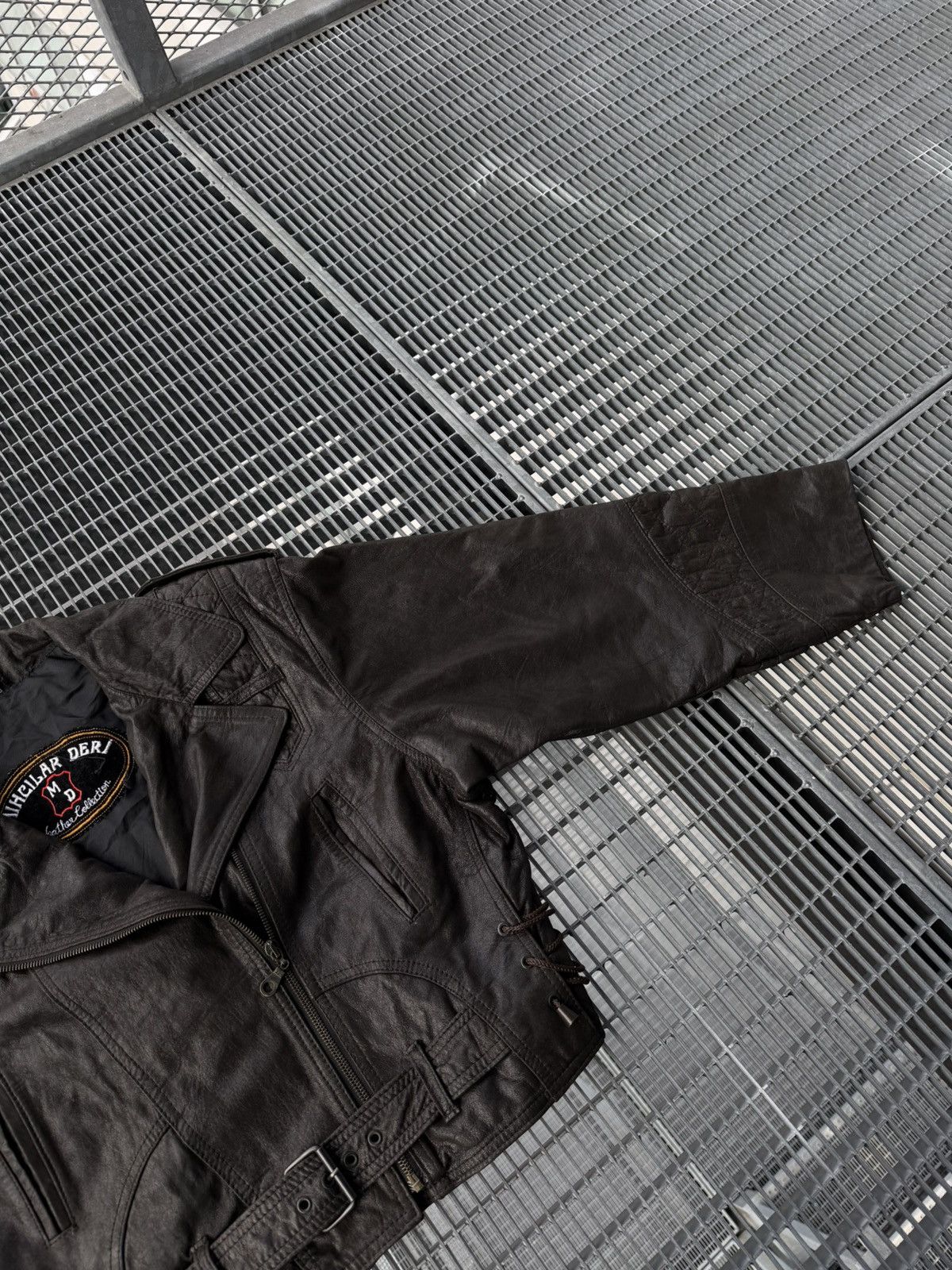Genuine Leather Avant-garde Cropped Lamp Leather Jacket Size L / US 10 / IT 46 - 4 Thumbnail