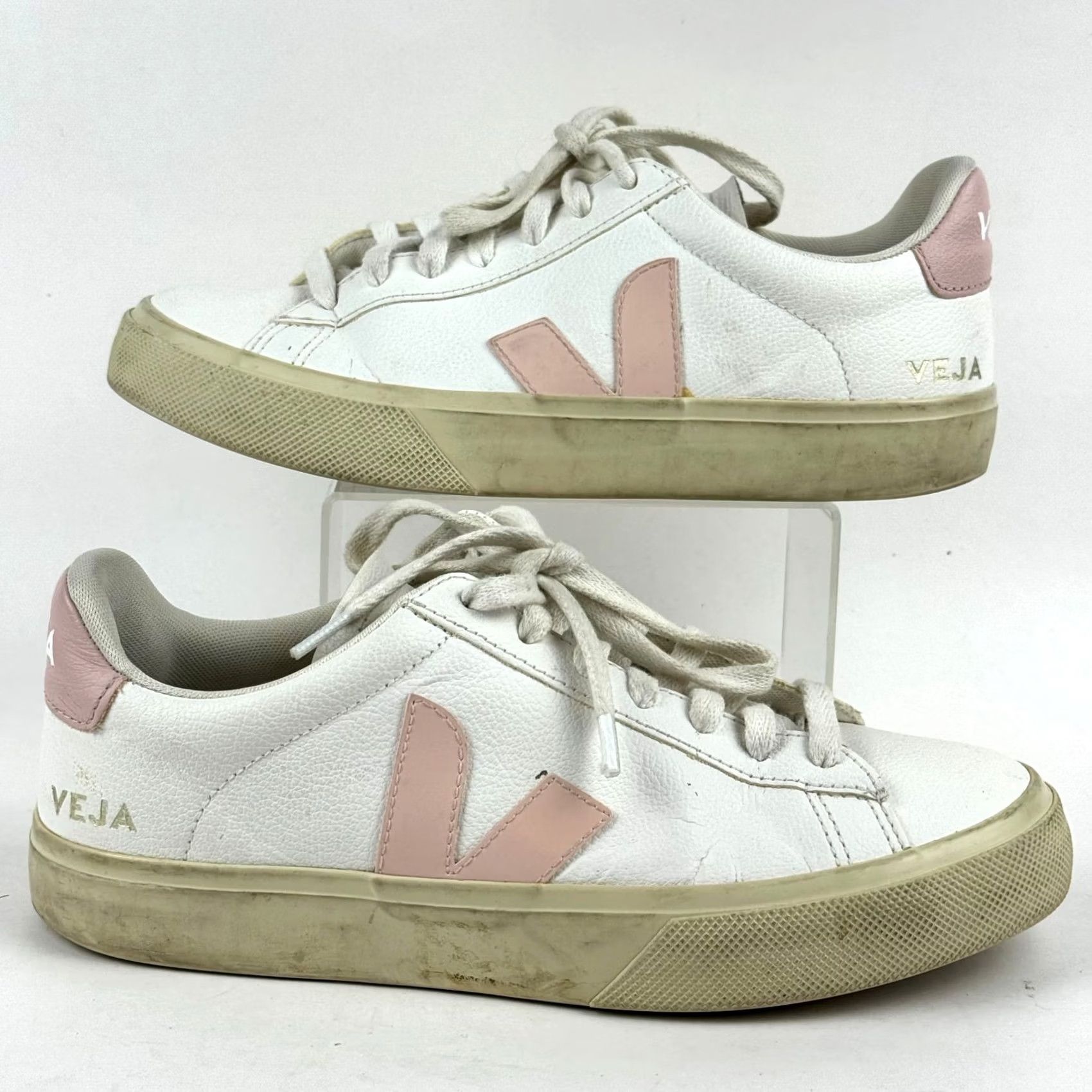 Veja VEJA Campo Womens White Leather Sneakers Low Top Casual Shoes Size S / US 4 / IT 40 - 2 Thumbnail
