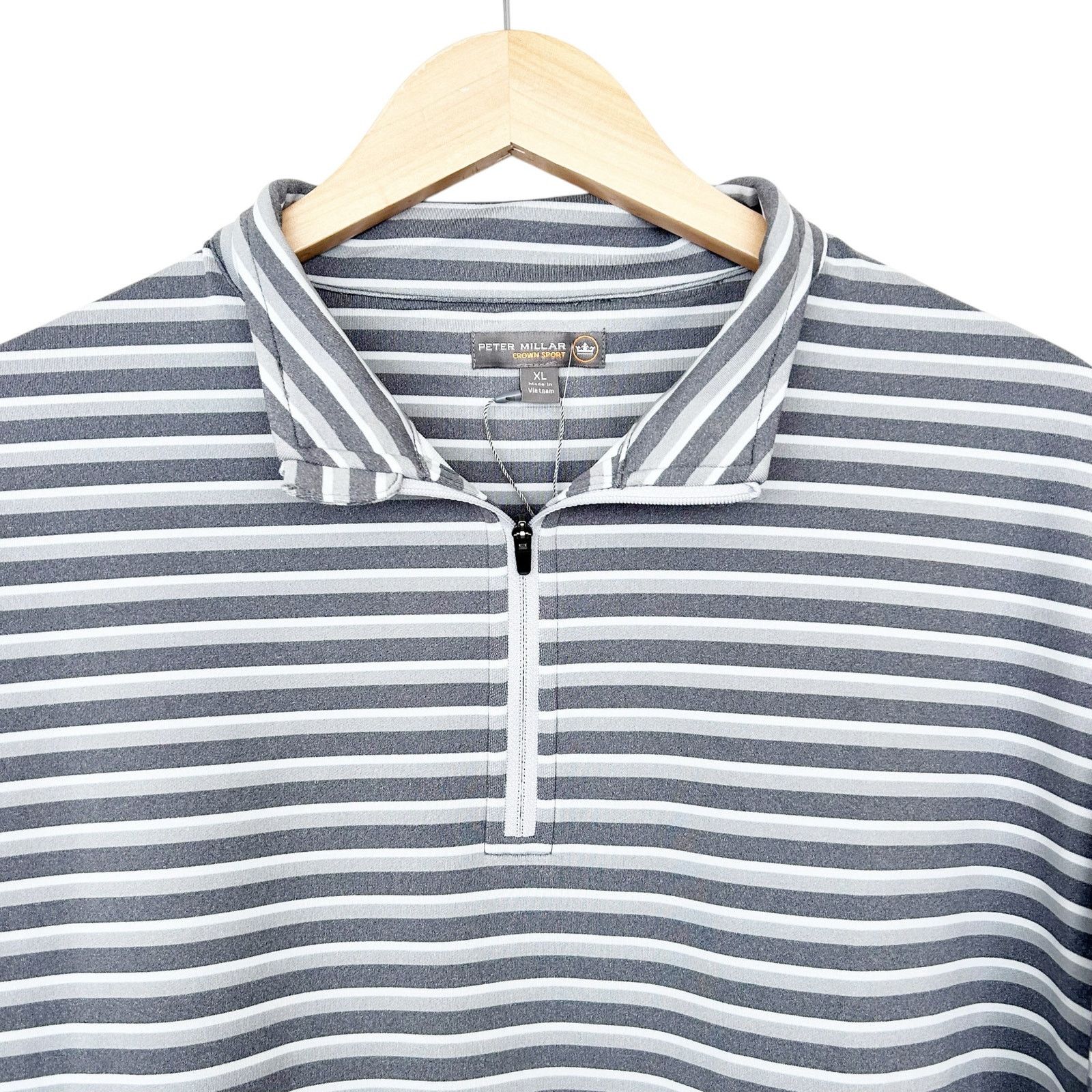 Peter Millar Peter Millar Crown Sport Gray White Striped Quarter Zip XL Size US XL / EU 56 / 4 - 2 Thumbnail