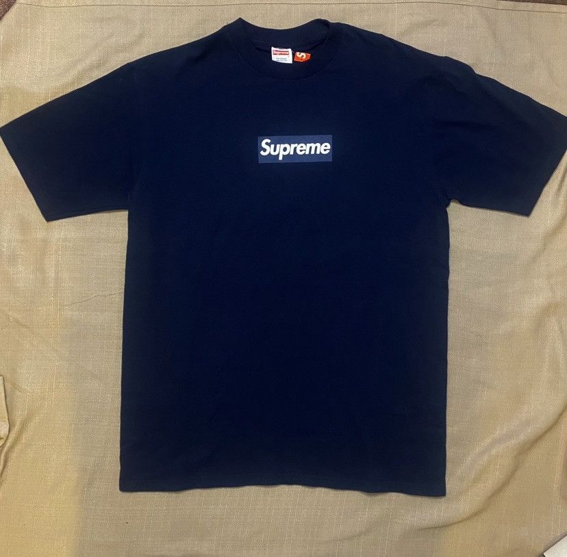 Supreme Supreme 2003 Box Logo DSWT sz L Navy Vintage | Grailed