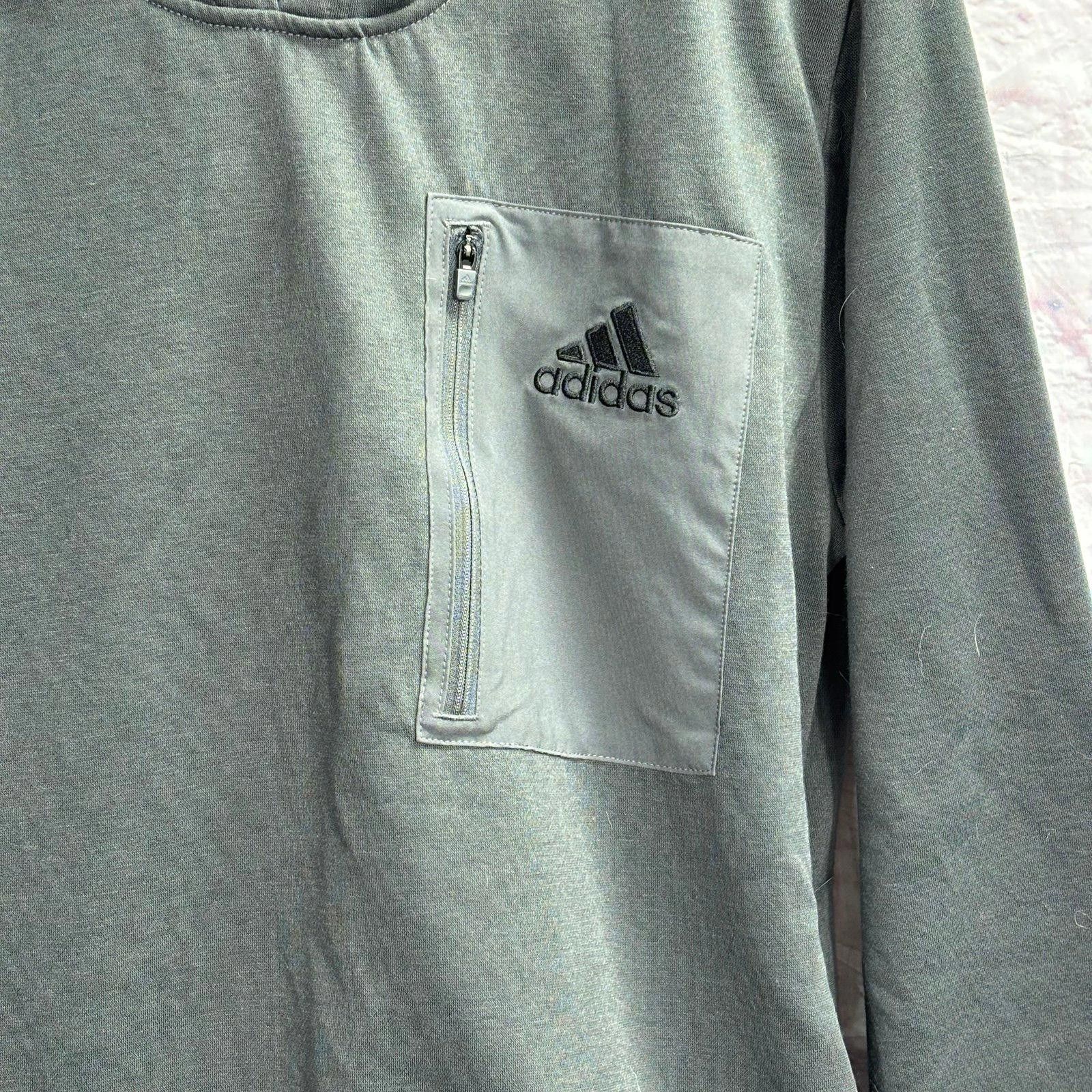 Adidas Adidas Gray Pullover Sweatshirt with Chest Zip Pocket Small Size US S / EU 44-46 / 1 - 3 Thumbnail