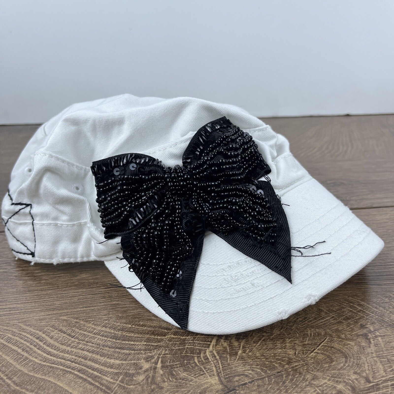 Other Bow Hat Womens Bow Hat White Hat Adjustable White Adult Size Size ONE SIZE - 4 Thumbnail