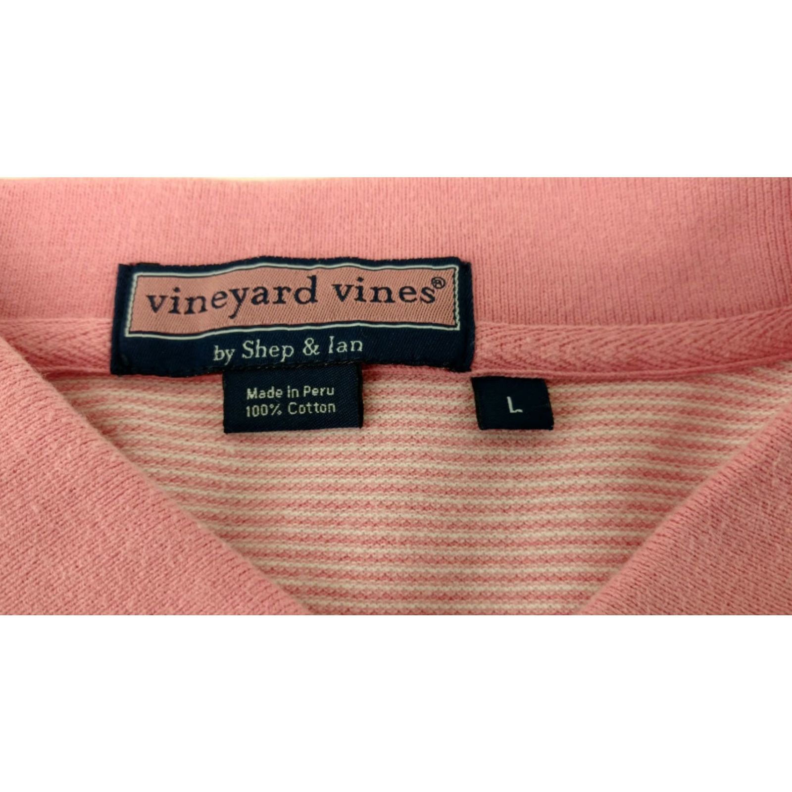 Vineyard Vines Vineyard Vines Mens Striped Polo Shirt Pink Whale Logo Cotton Size Large Size US L / EU 52-54 / 3 - 8 Thumbnail
