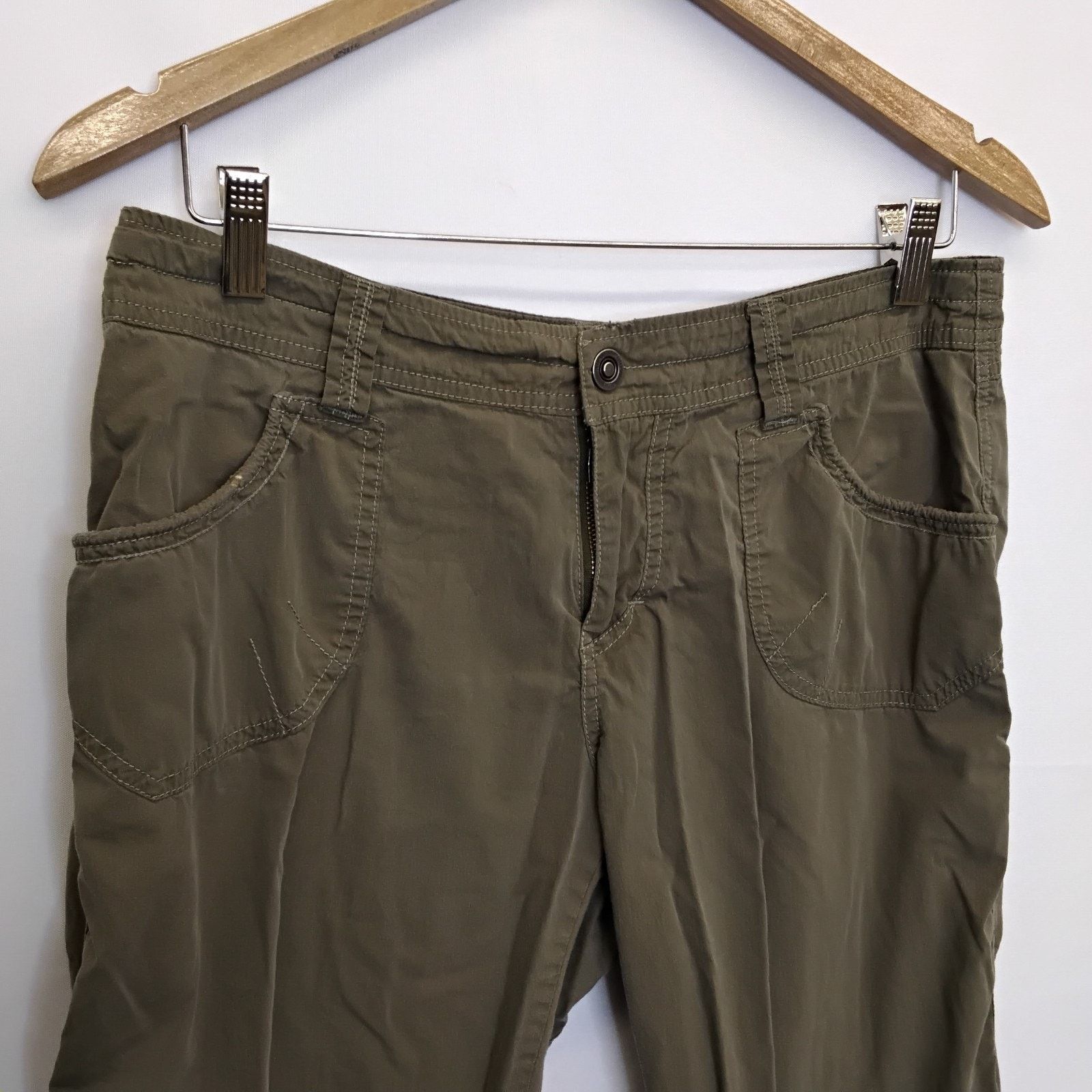 Kuhl Kuhl Hiking Pants Women's 10 (31x31) Army Green Rouching Size 32" / US 10 / IT 46 - 4 Thumbnail