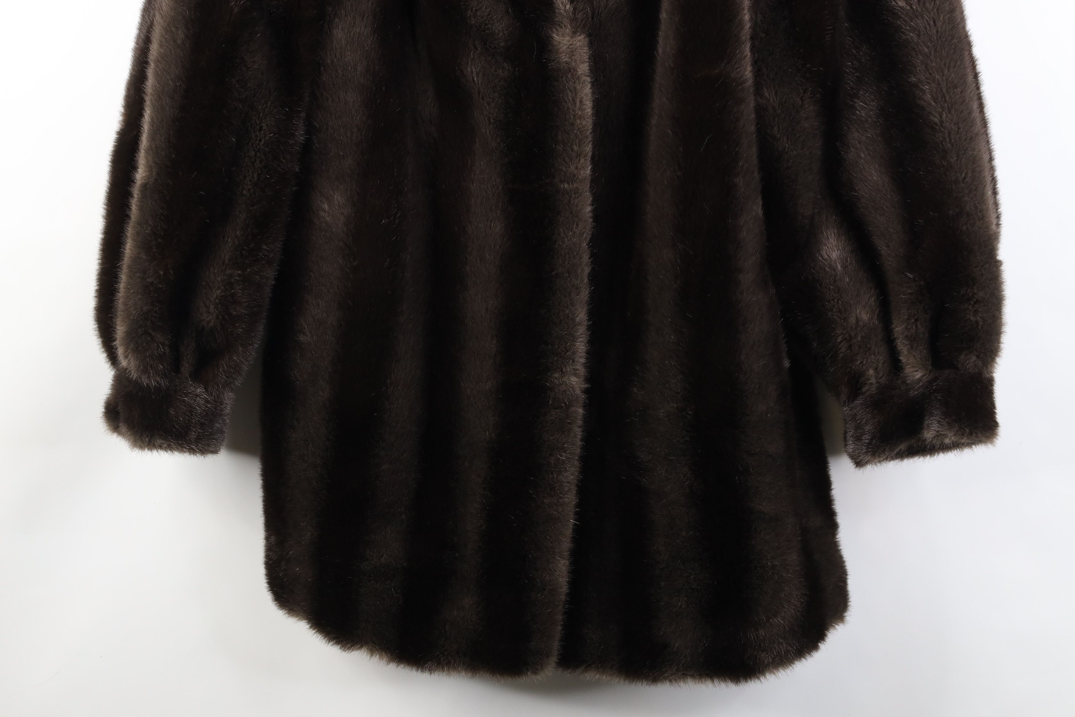 Vintage 90s Streetwear Faux Fur Babydoll Jacket Coat Brown