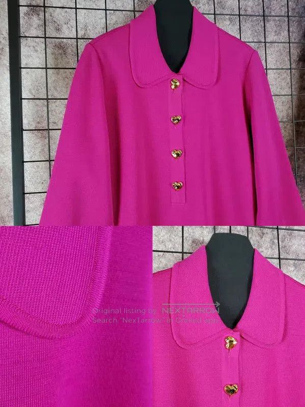 Yves Saint Laurent YSL Pink Wool Long Sleeve Knit Sweater . Size L / US 10 / IT 46 - 4 Thumbnail