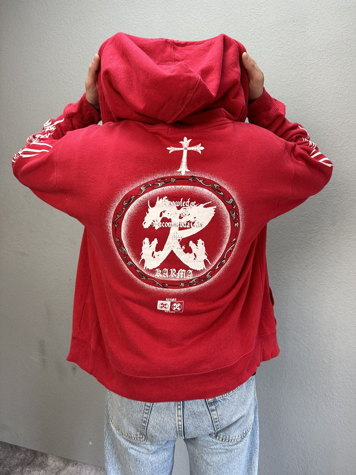 image of If Six Was Nine x Seditionaries Vintage Karma Big Logo Hoodie Chrome Hearts Ifsixwasnine in Red (Si