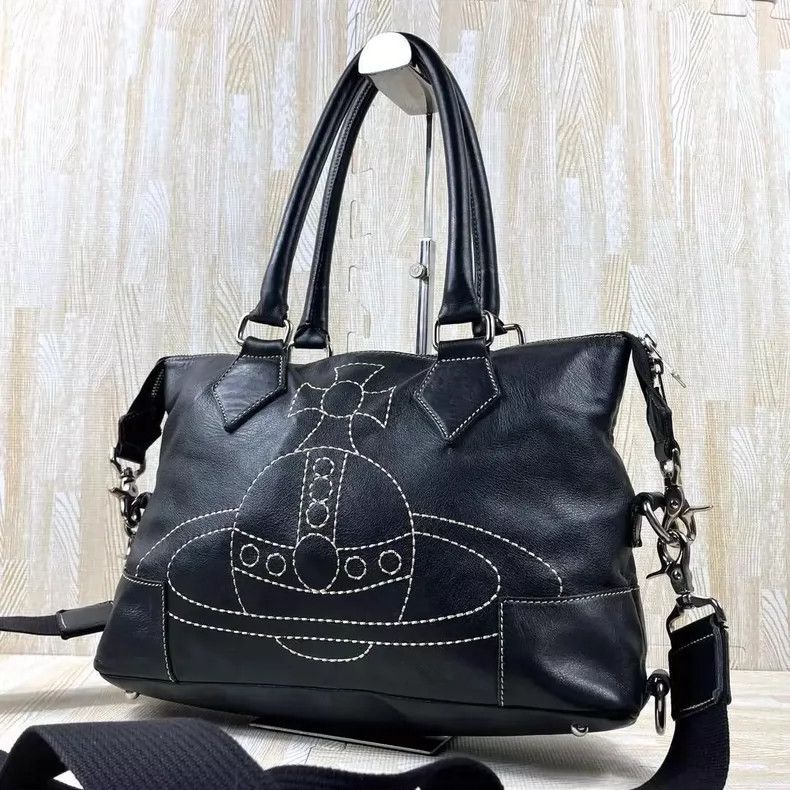 Vivienne Westwood Vivienne Westwood Black stitched Saturn mailbag Size ONE SIZE - 1 Thumbnail