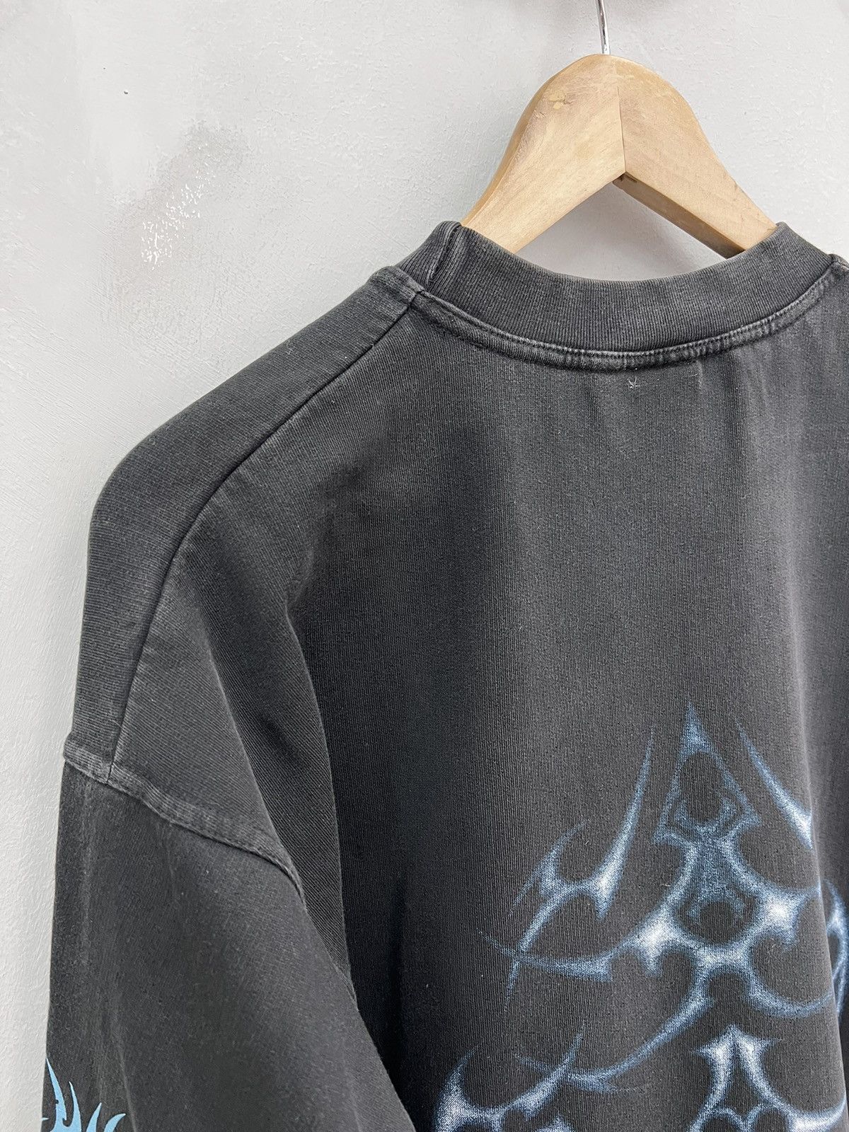 Harley Davidson × If Six Was Nine CRAZY FLAME SKULL BOXY FIT SUN FADED LONG SLEEVE HOODIE Size US XL / EU 56 / 4 - 13 Thumbnail