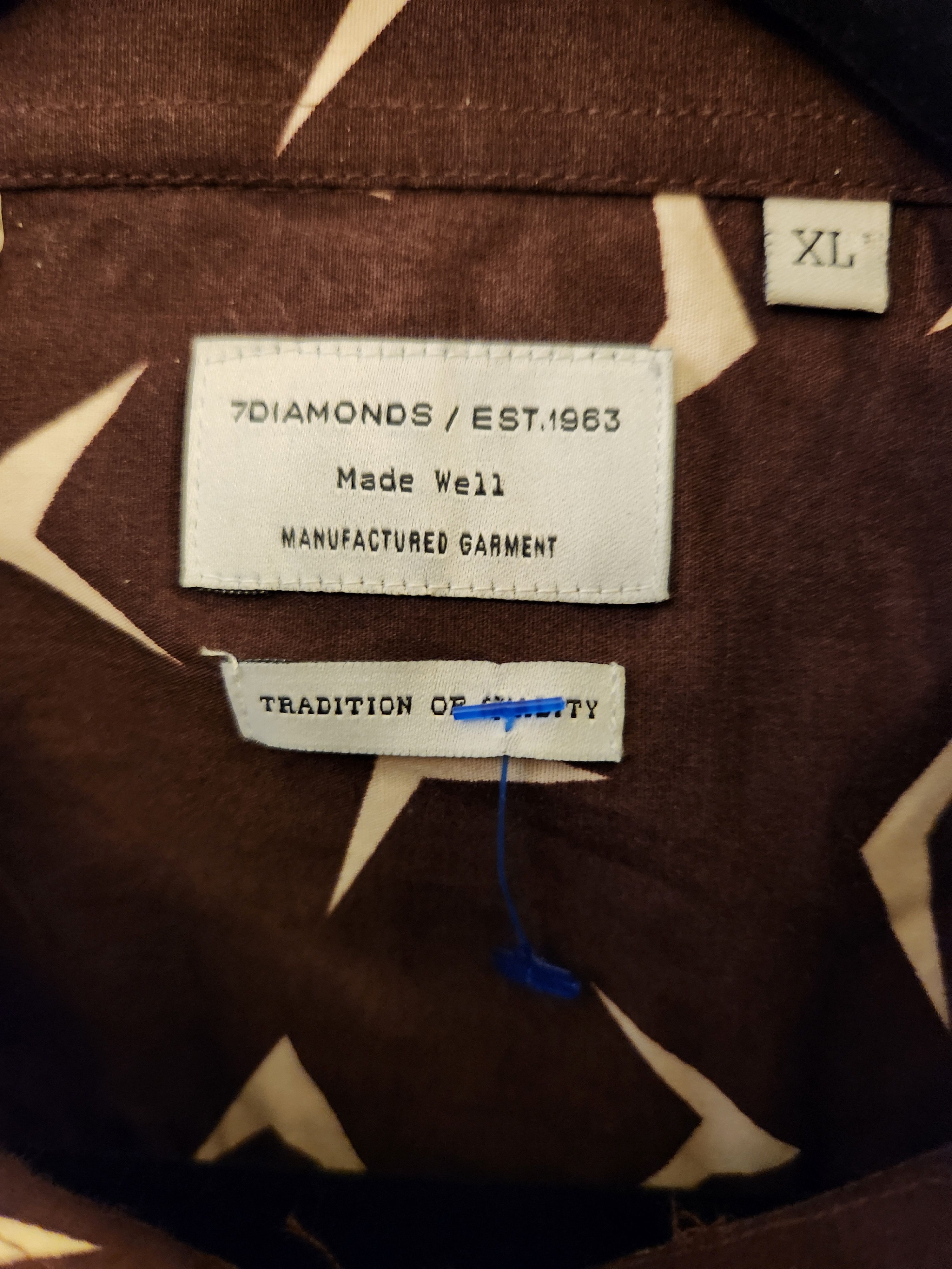 7Diamonds Men's Cotton Button Front Shirt Size US XL / EU 56 / 4 - 3 Thumbnail