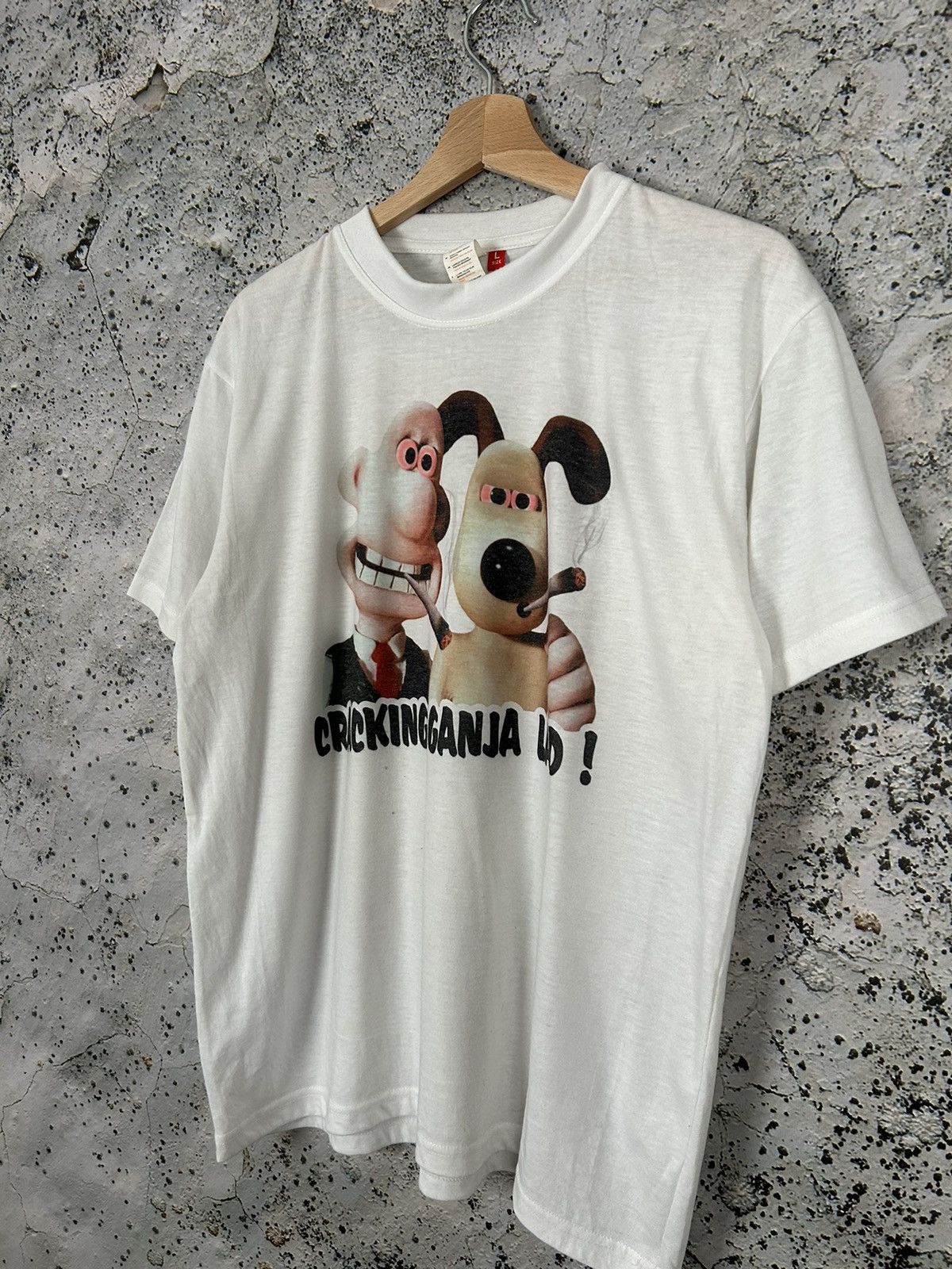 Vintage Vintage Cracking Ganja Wallace and Gromit Graphic Tee Humor Size US L / EU 52-54 / 3 - 2 Thumbnail