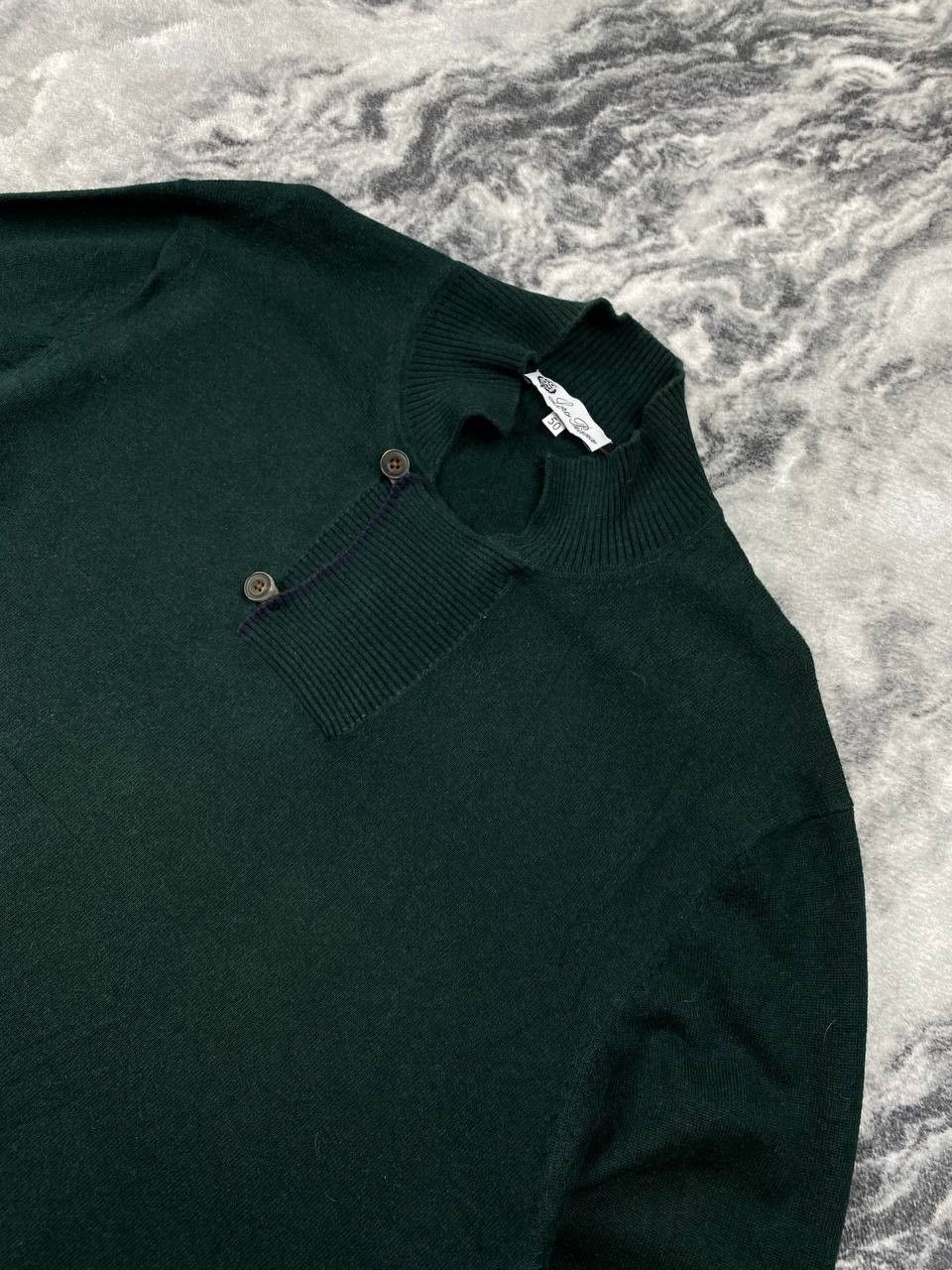 Loro Piana Vintage Loro Piana Knit Wool Lana Sweater 1/4 button Men Size US M / EU 48-50 / 2 - 2 Thumbnail