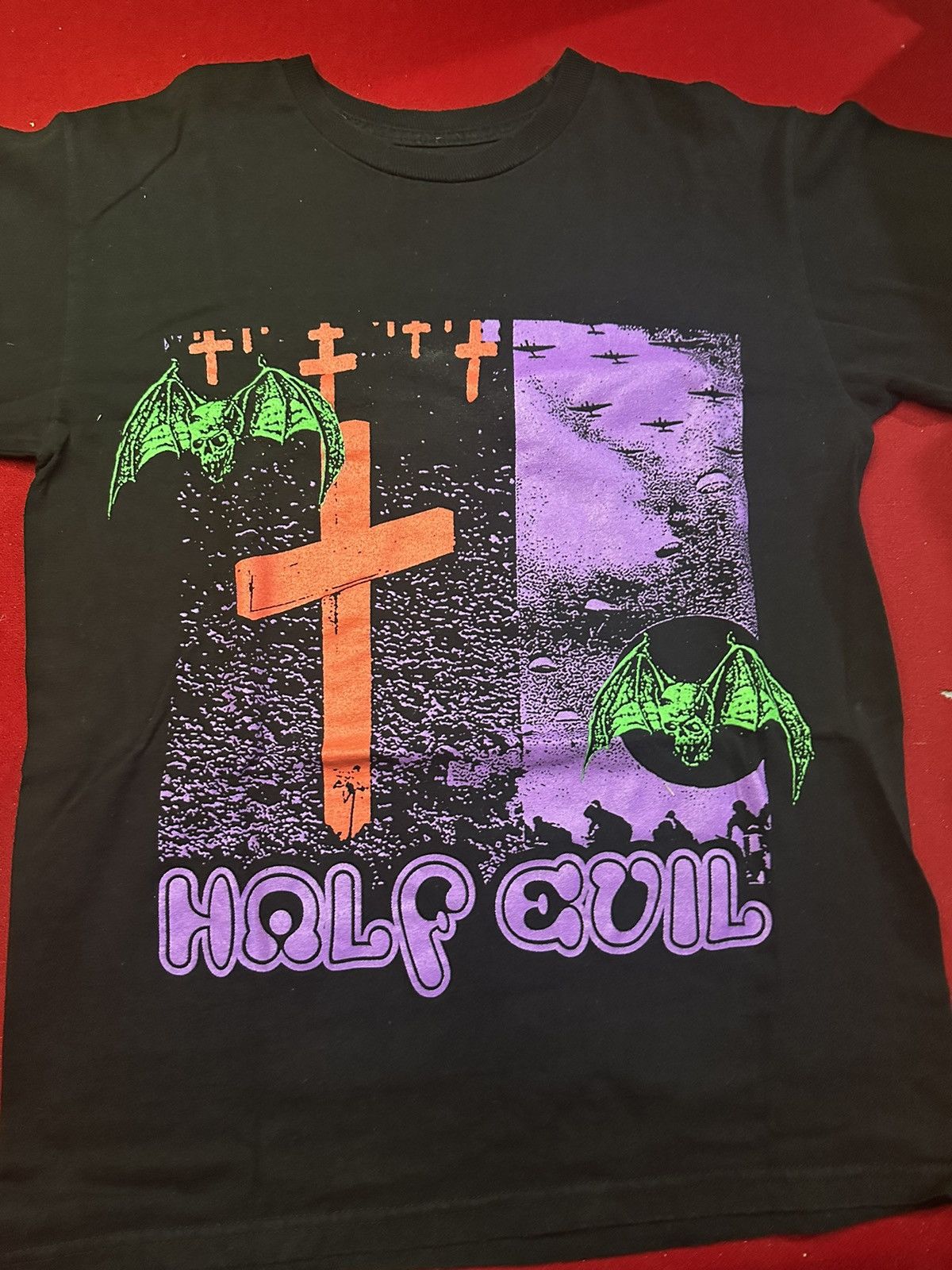 Half Evil Half Evil Halloween Tee Size US S / EU 44-46 / 1 - 1 Thumbnail