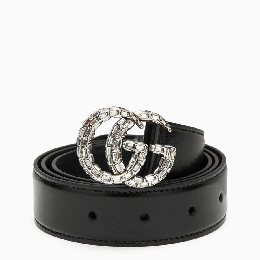 Gucci o1d2blof0824 Size: 95 / Double GG Buckle Belt With Crystals Size ONE SIZE - 1 Thumbnail