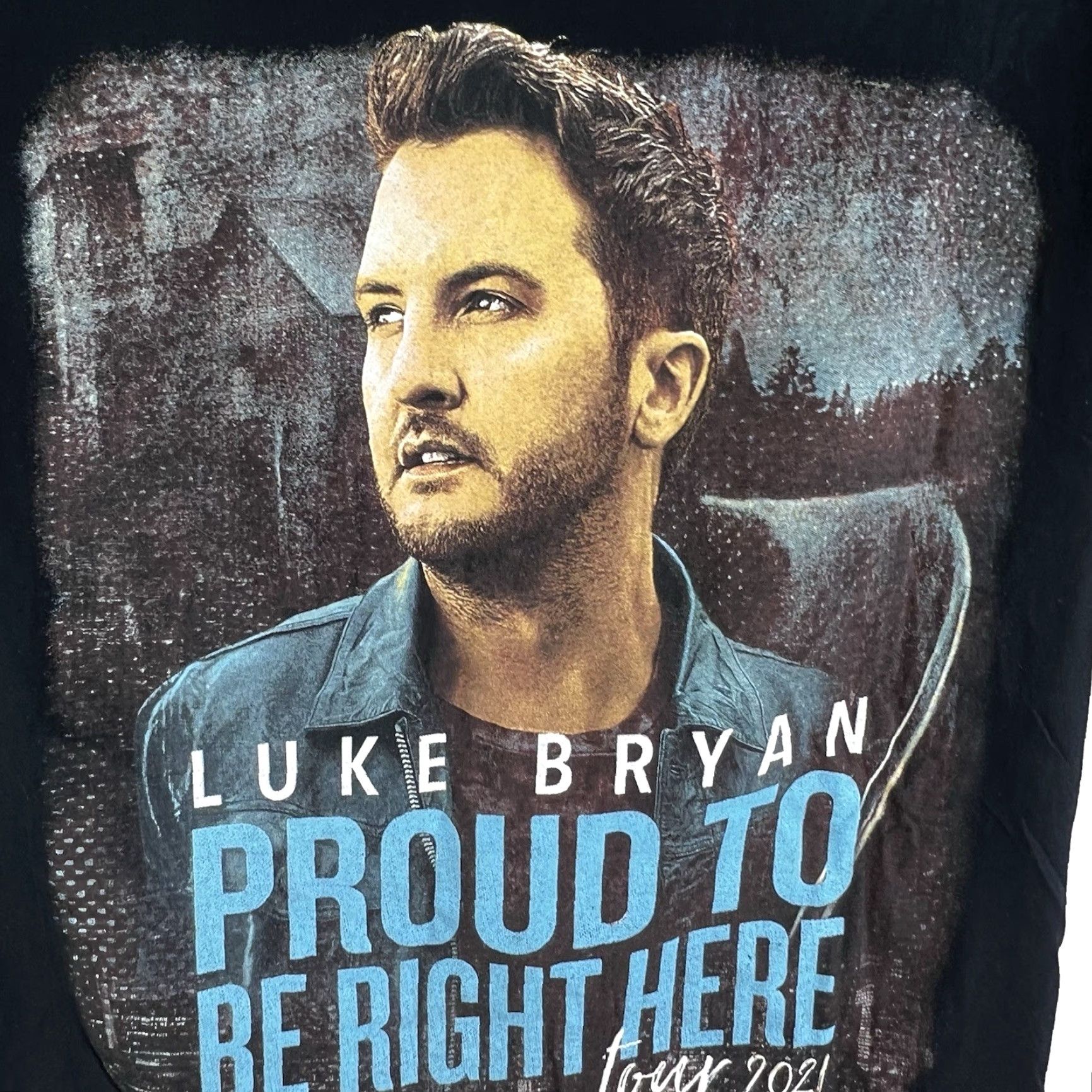 Hereu Luke Bryan Shirt Adult S Black Tour Graphic Print 2021 Unisex Size US S / EU 44-46 / 1 - 2 Thumbnail