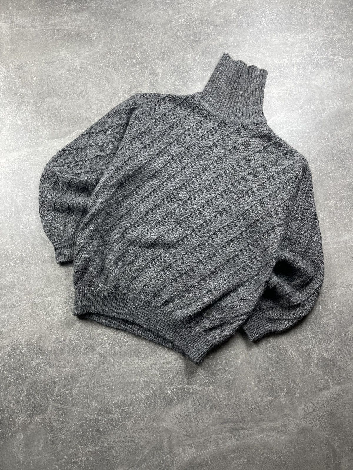 Yves Saint Laurent Yves Saint Laurent Pour Homme Cable Knit Turtleneck Sweater Size US M / EU 48-50 / 2 - 2 Thumbnail