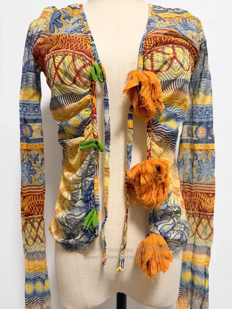 Jean Paul Gaultier Jean Paul Gaultier Printed sheer blouse with vibrant patte Size M / US 6-8 / IT 42-44 - 4 Thumbnail
