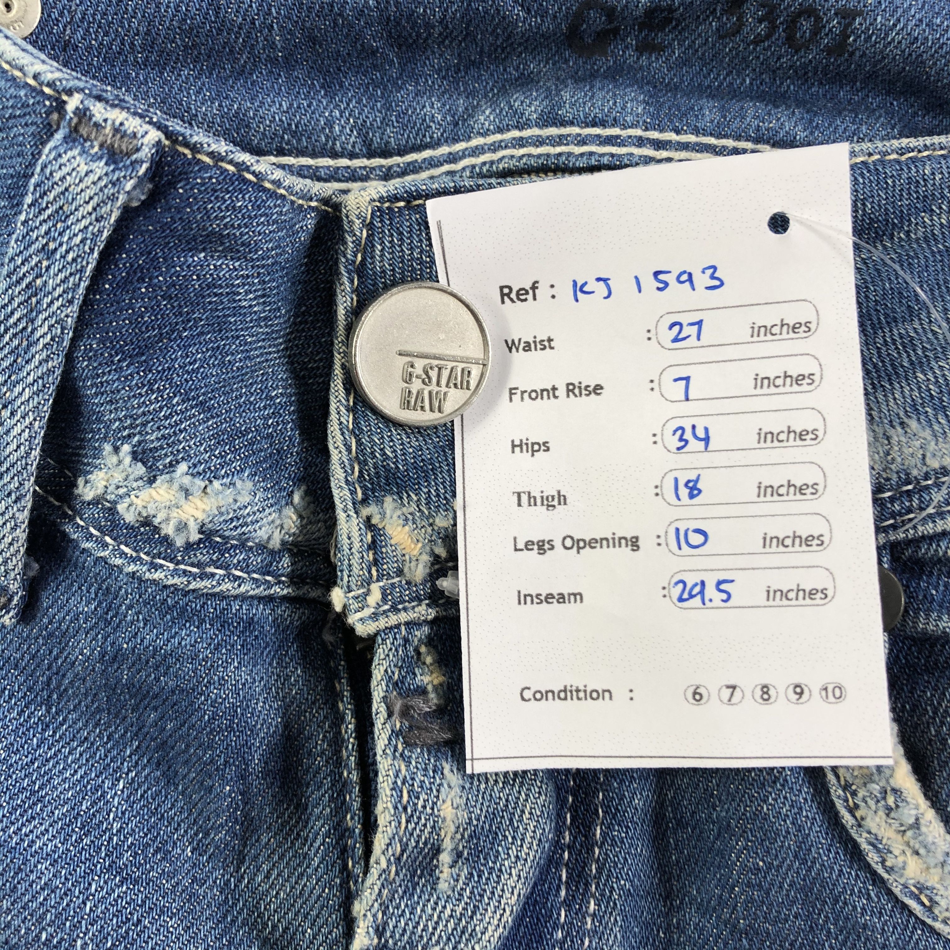 G-Star G Star Raw Jeans Skinny Distressed Denim KJ1593 Size 24" / US 00 / IT 34 - 12 Thumbnail