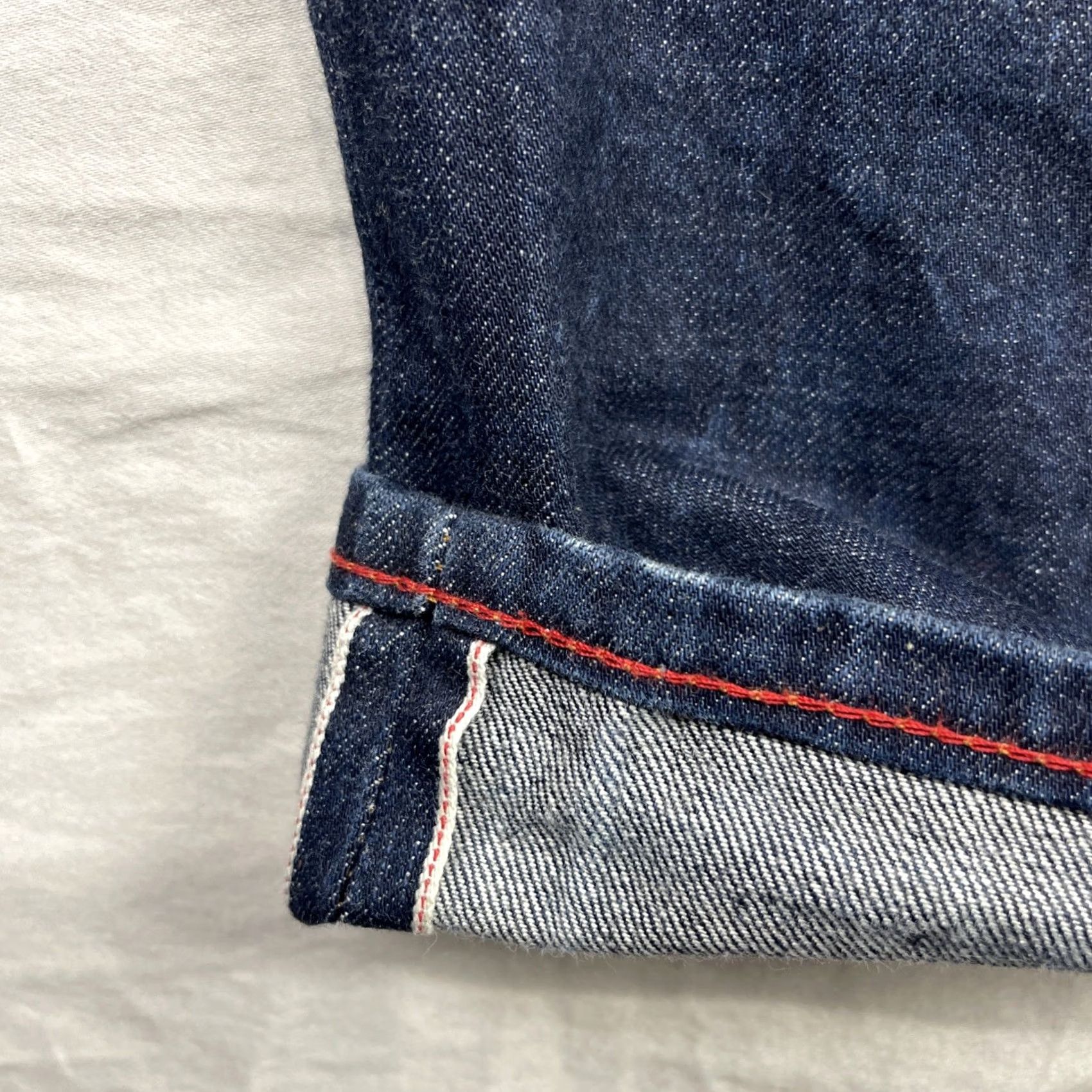 Gustin Gustin Jeans Mens 35x36 Dark Blue Raw Japanese Selvedge Denim Slim Pants 116699 Jeans Size US 35 - 5 Thumbnail