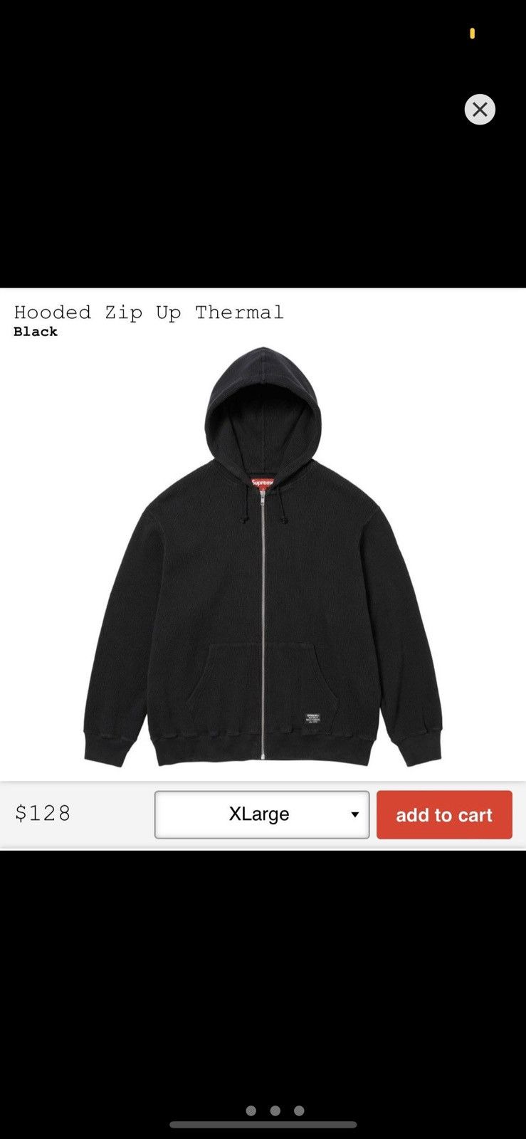 【Supreme】Thermal Hooded Zip Up★Black★25SS★ Supreme Hellraiser Pinhead Zip Up Hooded Sweatshirt (SS18