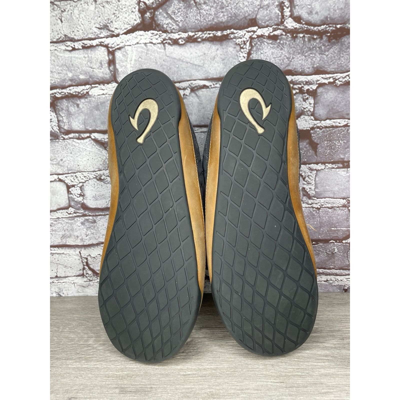Olukai OluKai Hanohano Waxed Canvas Shadow Gray Wool Shearling Slip Size US 11.5 / IT 41.5 - 7 Thumbnail