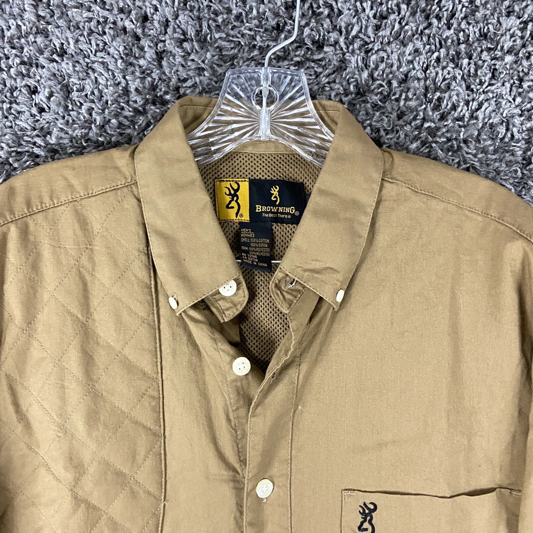 Vintage BROWNING Shirt M Men Brown Short Sleeve Button Up M Brown Button-Up Shirt Mens Size US 31 - 6 Thumbnail