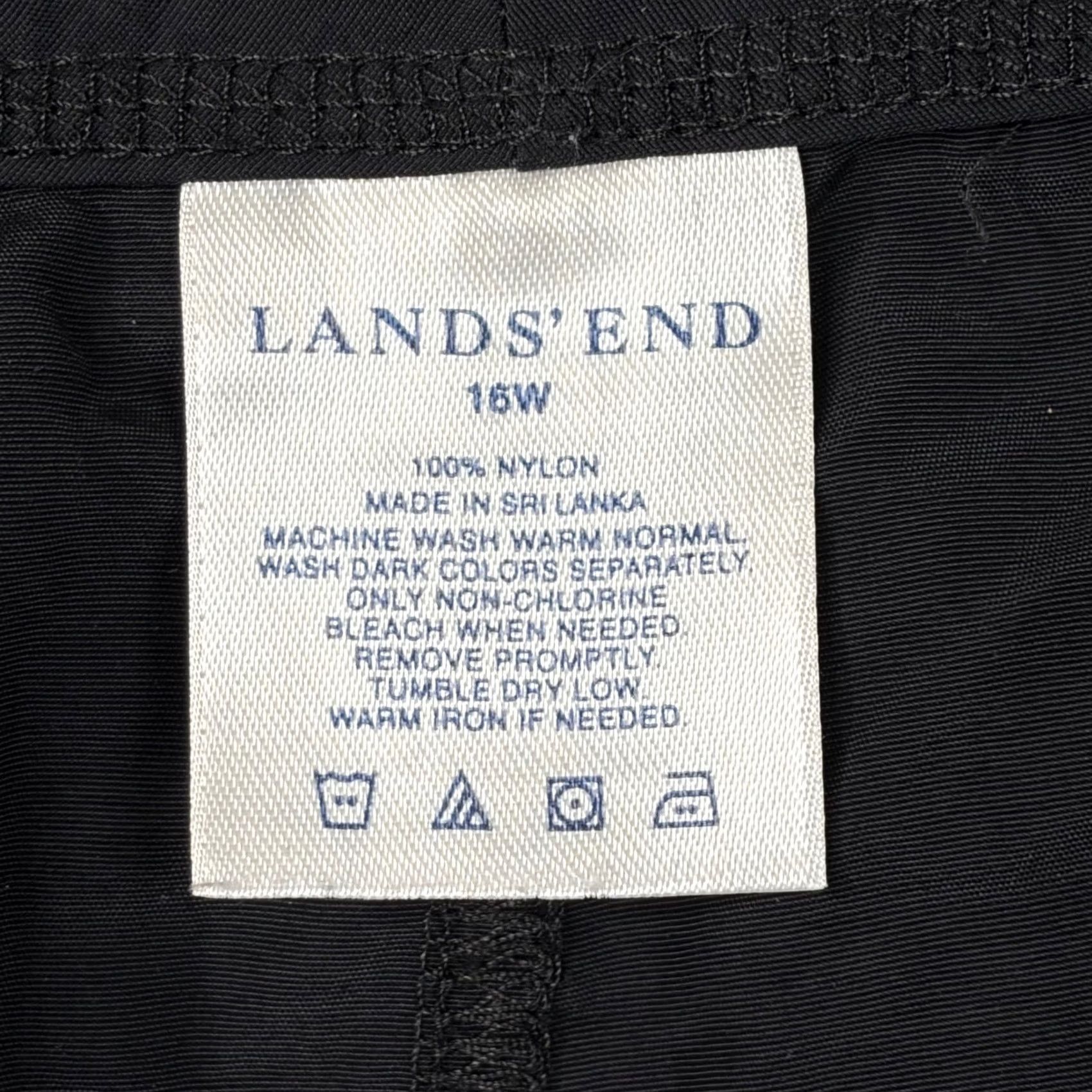 Lands' End VINTAGE Lands End Black 16W Board Shorts Womens 100% Nylon Quick Dry Drawstring Pockets Beach Summer Mens? Size 38" / US 16 / IT 52 - 5 Thumbnail