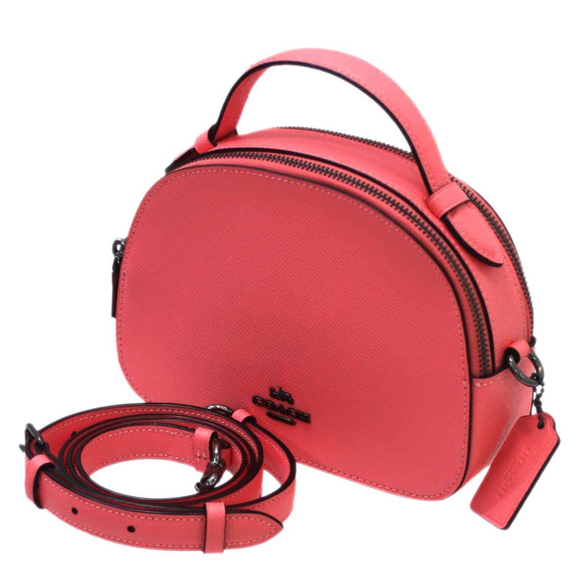 Coach Shoulder Bag Handbag 2Way Serena Satchel Crossgrain Leather Coral Pink 1589, Women's