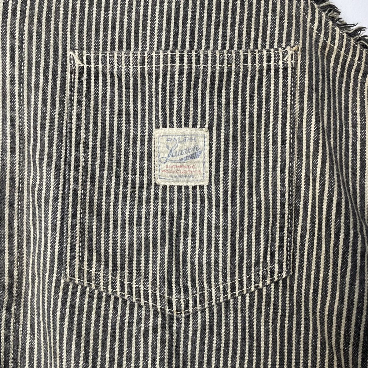 Ralph Lauren Vintage RL Polo Hickory Work Chore Jacket Cut Out Sleeves Size US M / EU 48-50 / 2 - 4 Thumbnail