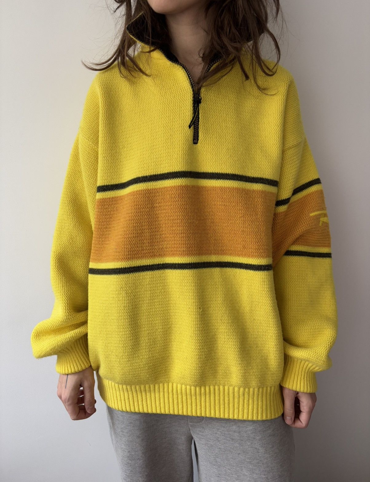 Japanese Brand 90s Rossignol yellow ski jumper with quarter zip France Size US M / EU 48-50 / 2 - 1 Thumbnail