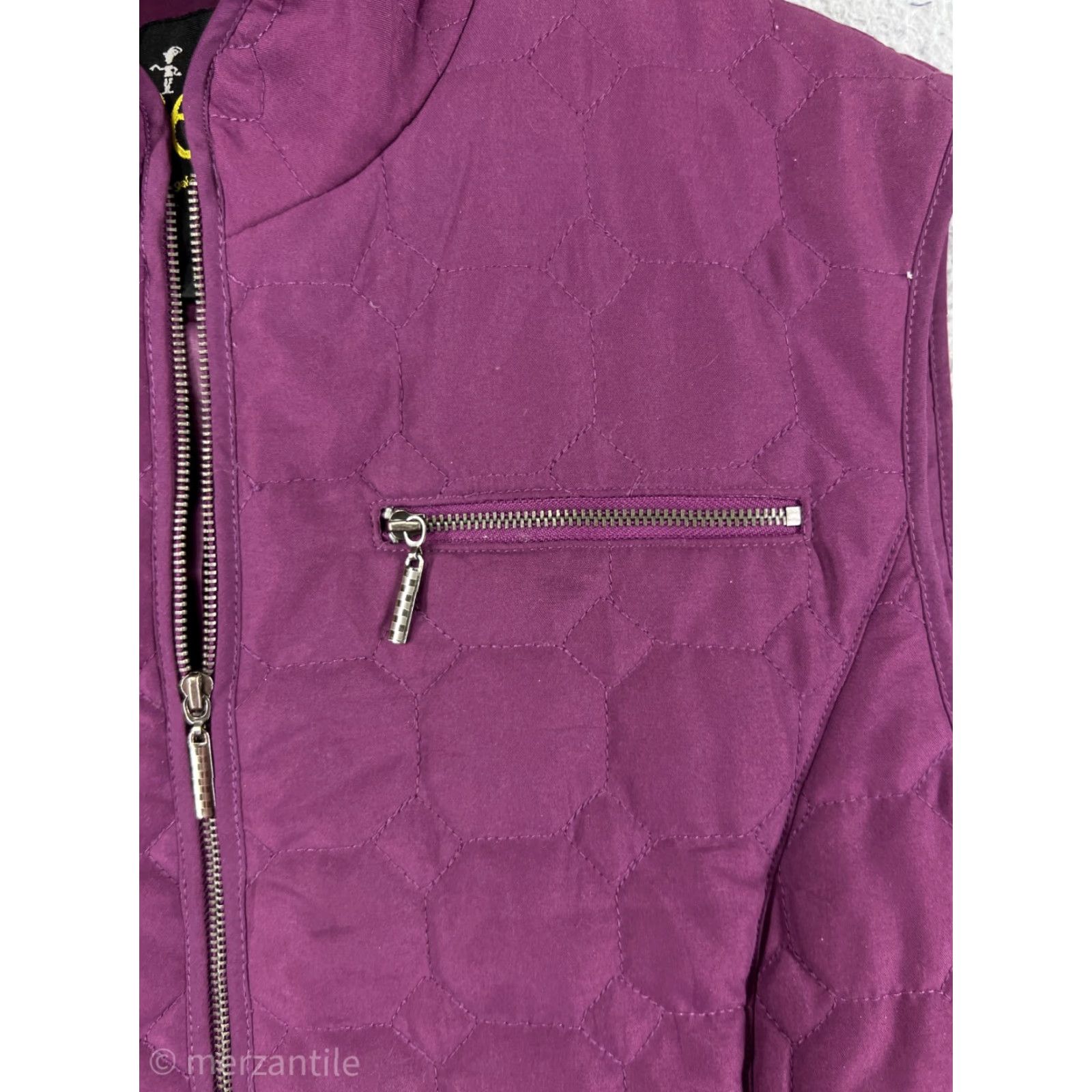 Vintage Aeros Vest Womens Medium Purple Quilted Full Zip Pockets Polyester Insulated Jacket Vest Size M / US 6-8 / IT 42-44 - 6 Thumbnail