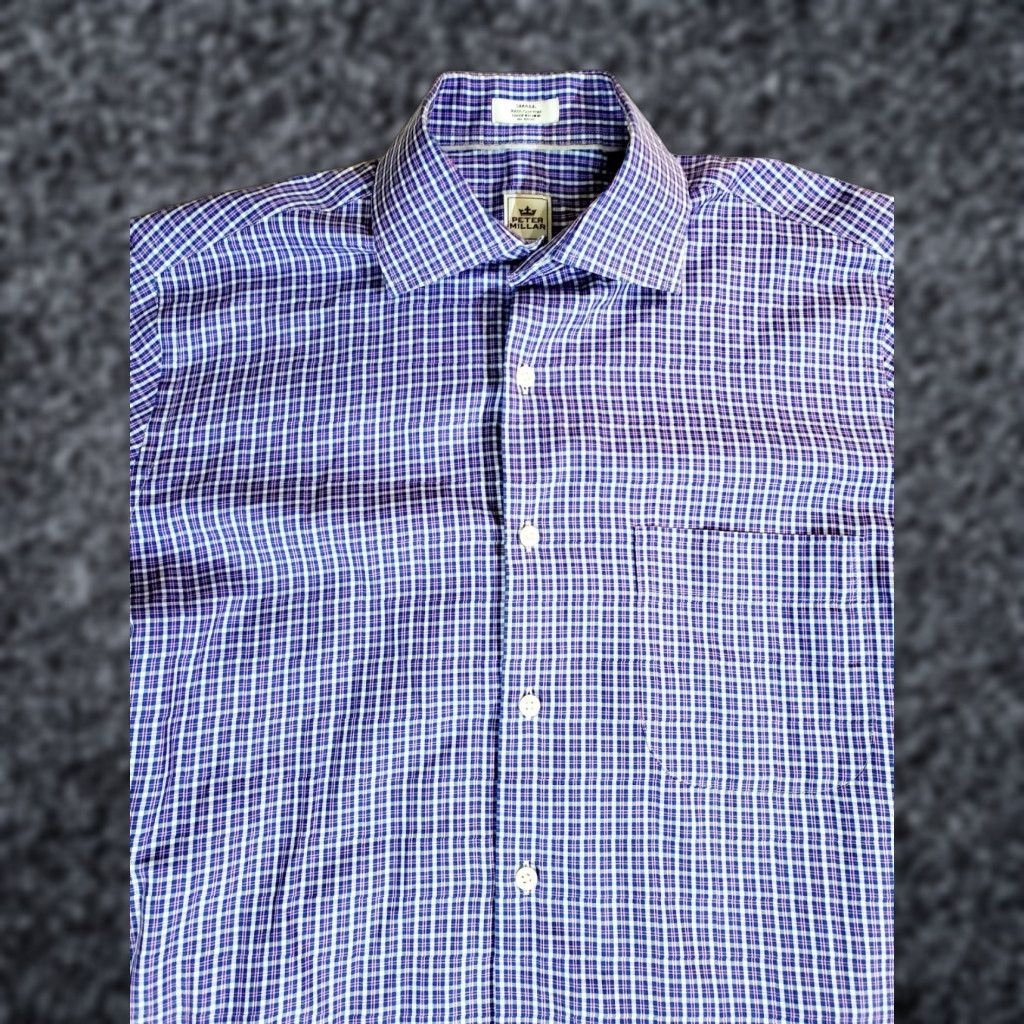 Peter Millar Peter Millar Signature Mens Sm Long Sleeve Button-up Shirt Plaid 100% Cotton Size US S / EU 44-46 / 1 - 1 Thumbnail