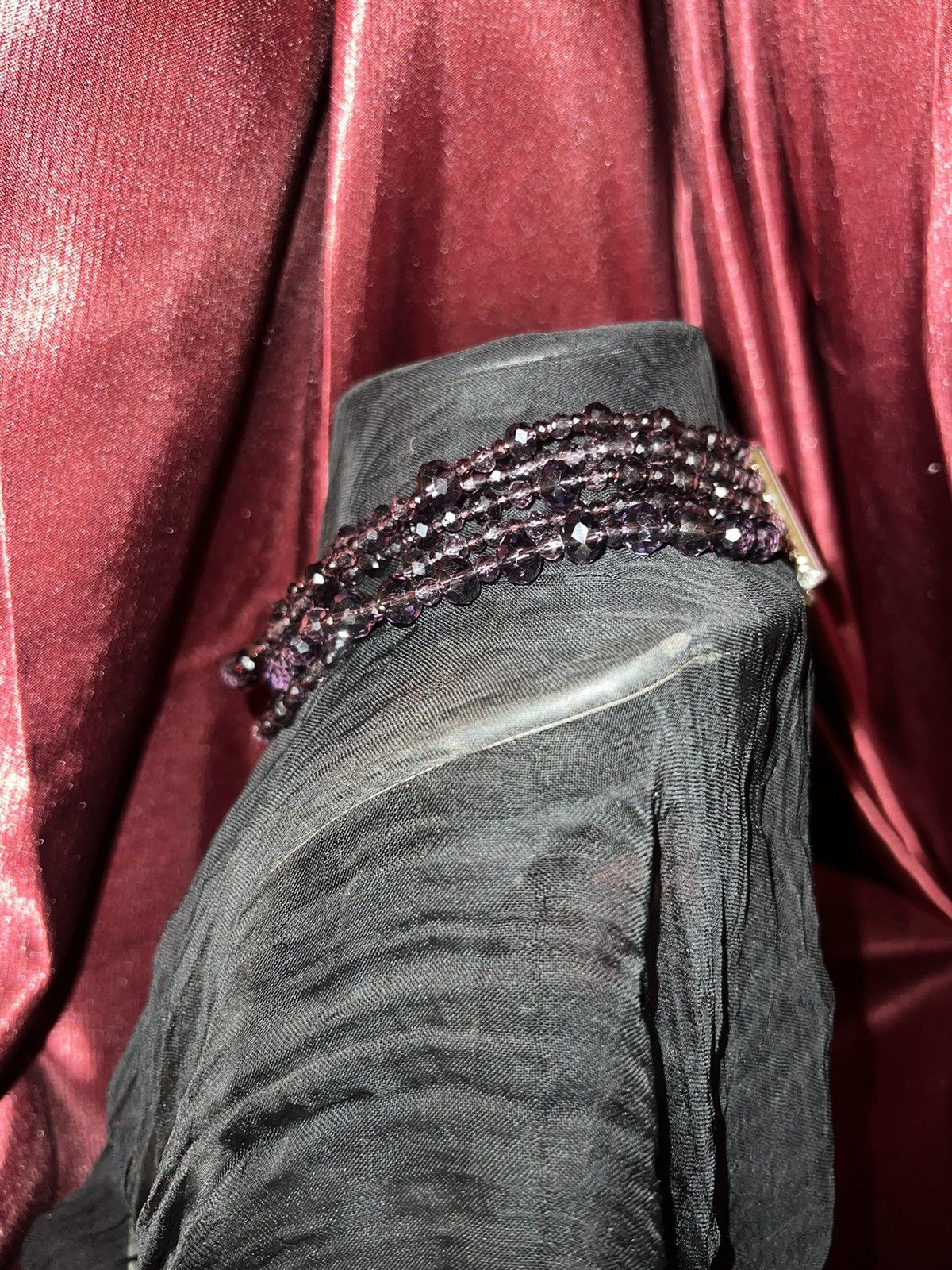 Anna Sui Purple crystal layered choker with feather 🪶🔮 Size ONE SIZE - 17 Thumbnail