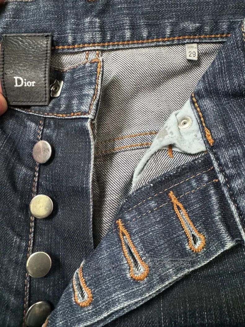 Dior Dior Deep Blue Demon Claw Catwhisker Washed Denim Jeans Size US 29 - 3 Thumbnail