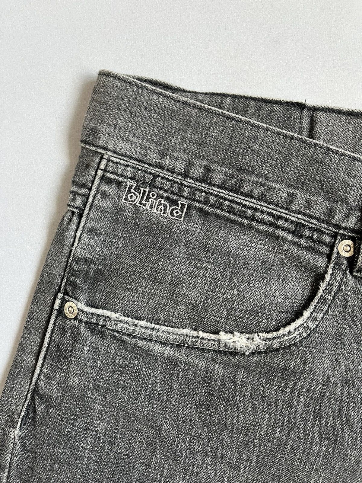 Blind Skateboards × Vintage Blind Skateboards Grey Baggy Distressed Usa Button Pants Size US 36 / EU 52 - 3 Thumbnail