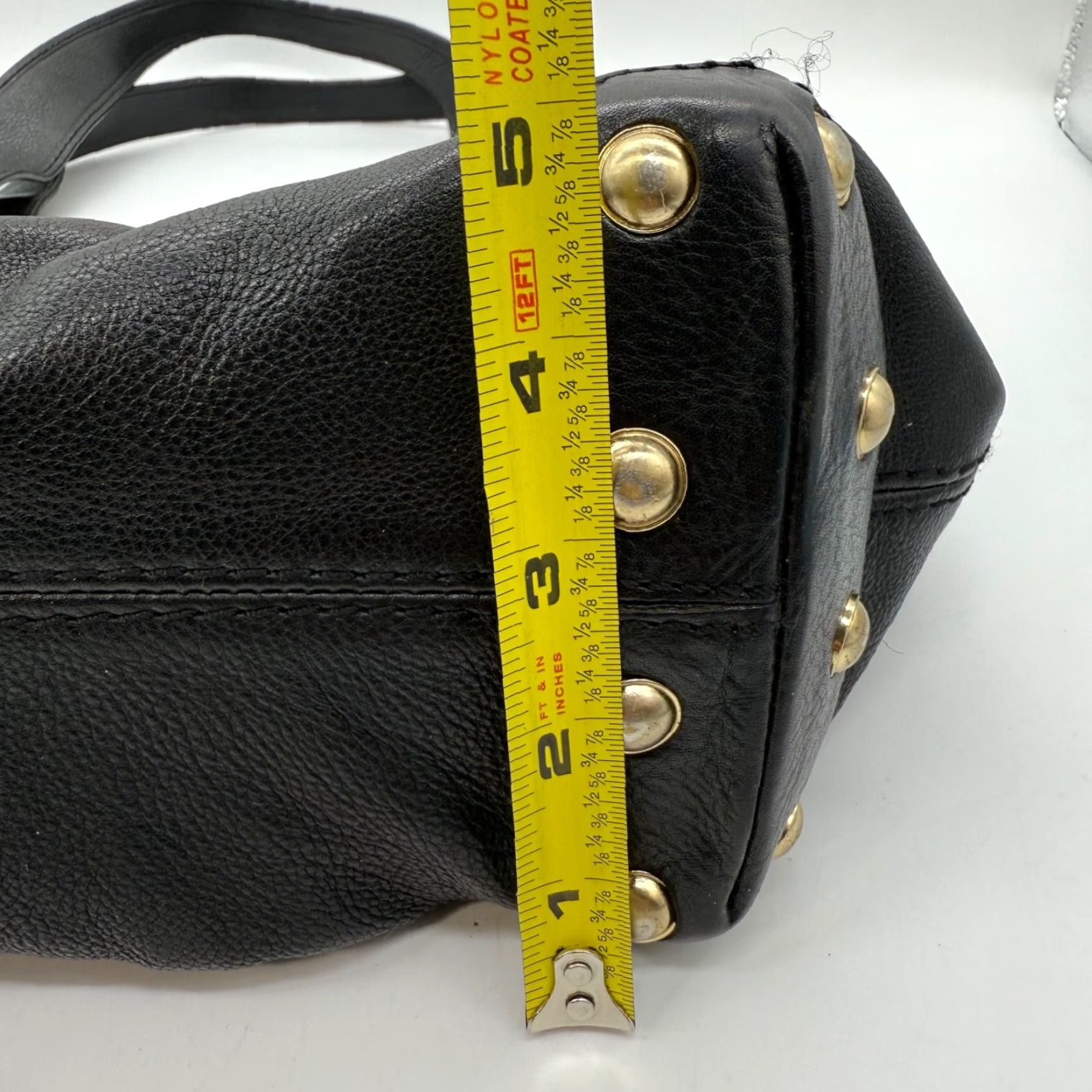 Michael Kors Michael Kors Black Pebble Leather Tote Bag Purse Gold Tone Hardware Double Strap Tote Women XS? Size ONE SIZE - 4 Thumbnail