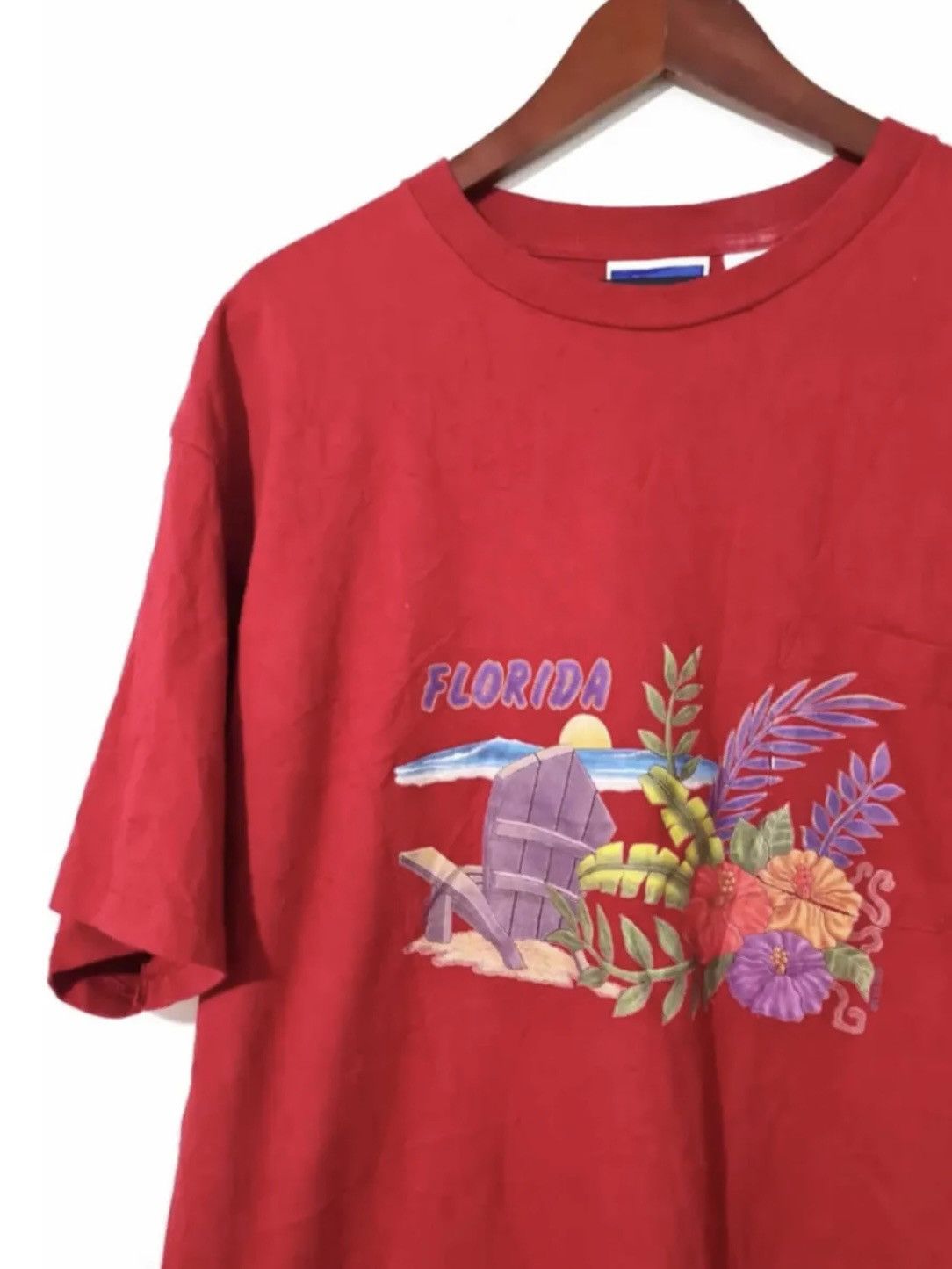 Vintage Vintage florida souvenir t shirt 90s vibes red cotton XL Size US XL / EU 56 / 4 - 2 Thumbnail