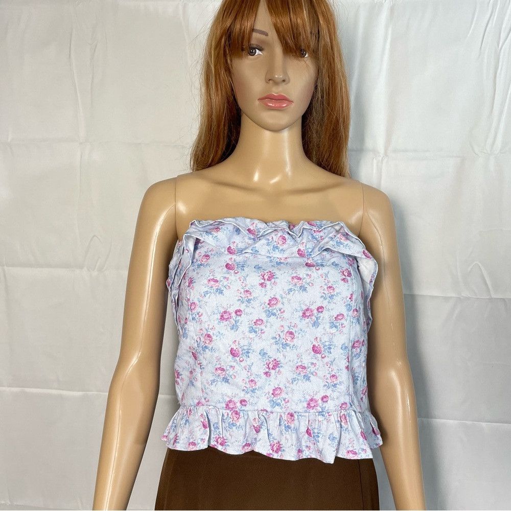 Other New Altar'd State Strapless Floral Linen Blend Top Size XXL Size XXL / US 16-18 / IT 52-54 - 1 Thumbnail