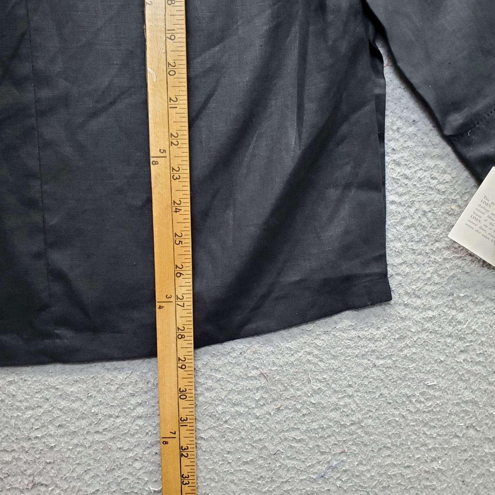 Vintage Rafaella Blouse Top Women L Black 100% Linen Long Sleeve V-Neck Pullover - Womens Size L Shirt Size L / US 10 / IT 46 - 7 Thumbnail
