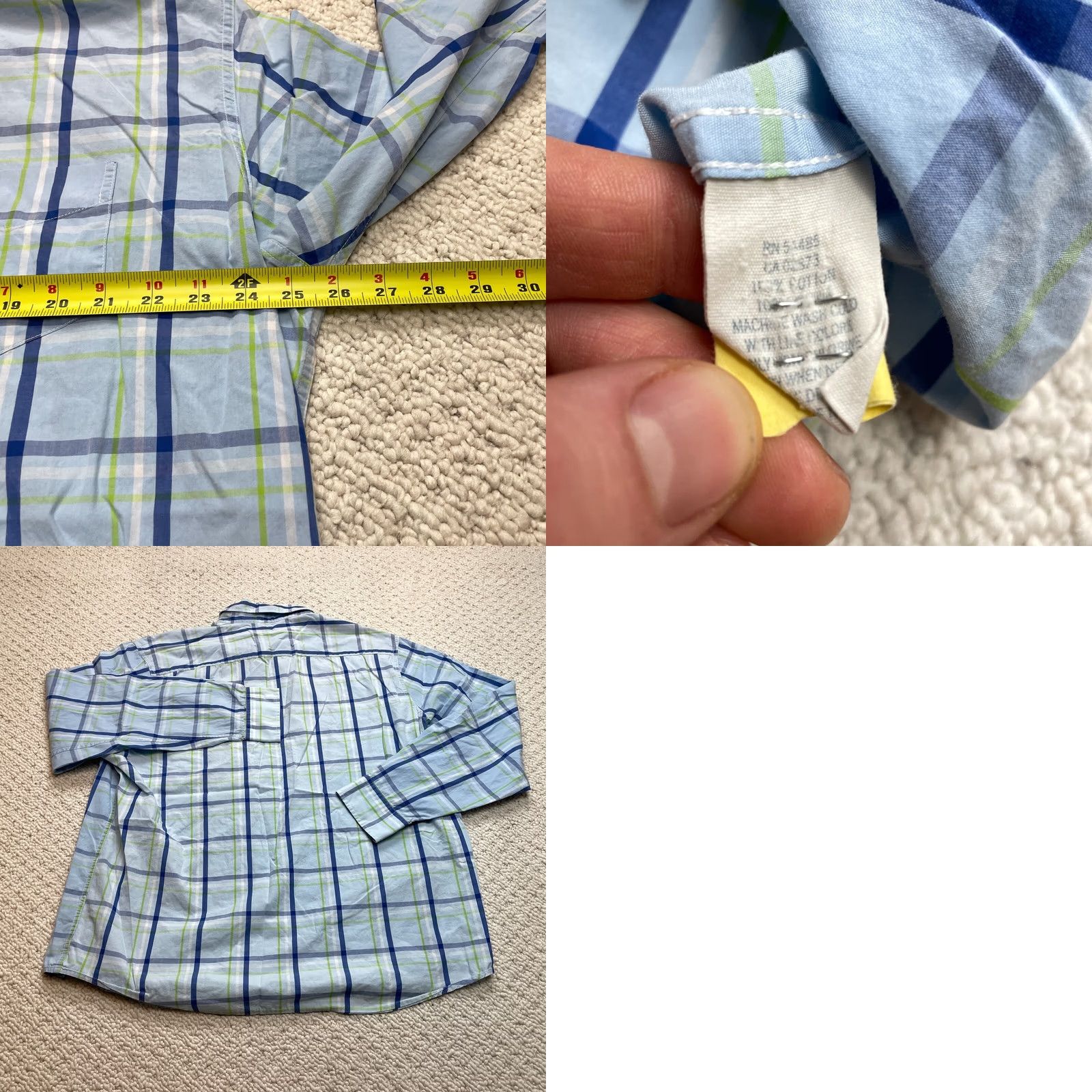 American Eagle Outfitters American Eagle Outfitters Shirt Mens 2XL Blue Plaid Long Sleeve Button-Down Collar Size US XXL / EU 58 / 5 - 8 Thumbnail