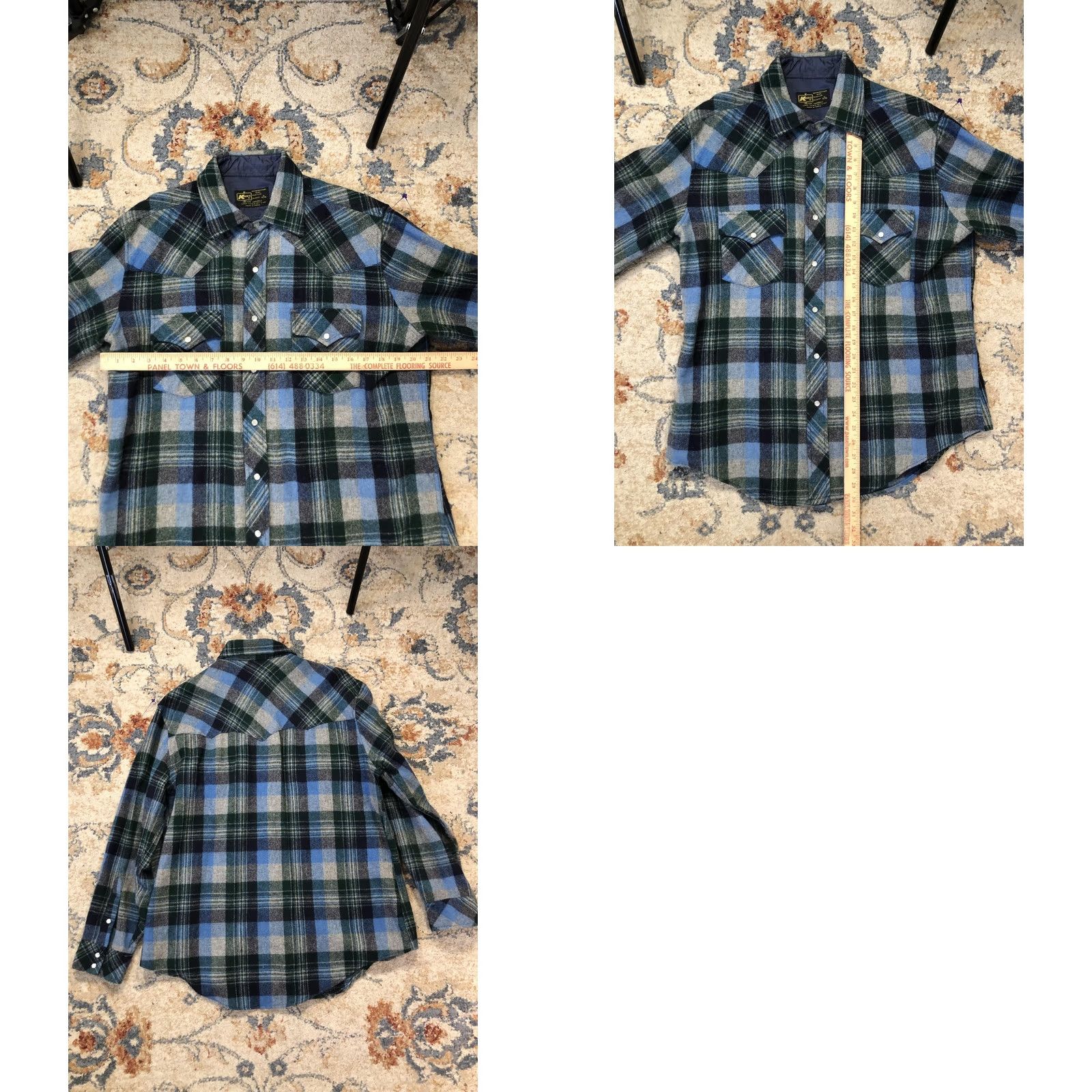 Vintage VINTAGE Kmart Shirt Mens Large Green Plaid Flannel Pearl Snap Long Sleeve Size US L / EU 52-54 / 3 - 8 Thumbnail