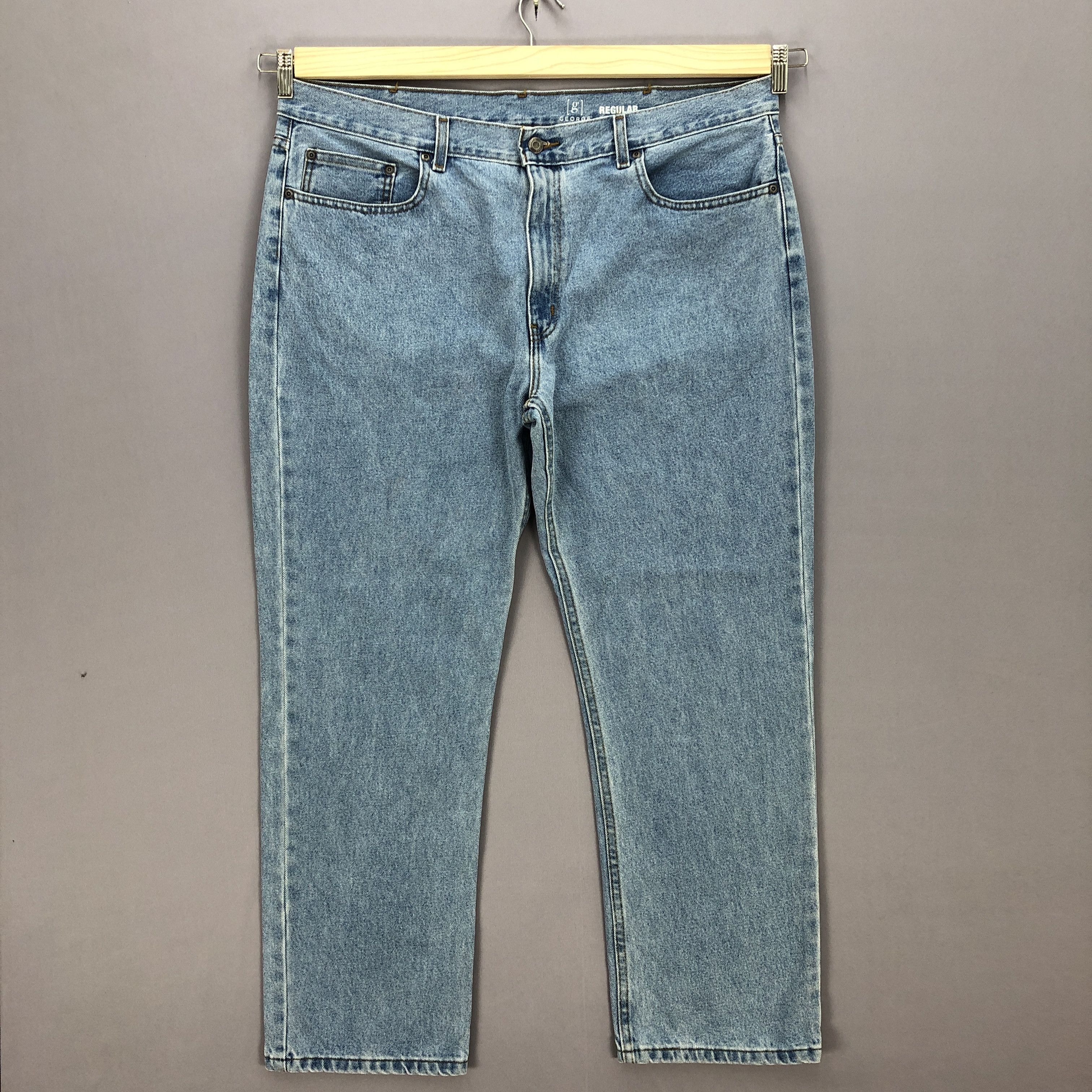 Japanese Brand Vintage 90s George Light Wash Jeans Sun Faded Denim Size US 40 / EU 56 - 1 Thumbnail