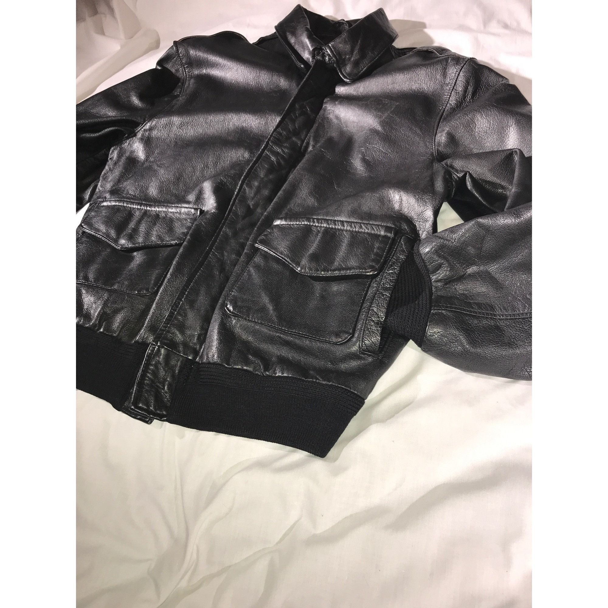 Vintage Sporty’s Pilot Shop Black Goat Skin Leather Aviator Jacket Size US S / EU 44-46 / 1 - 3 Thumbnail
