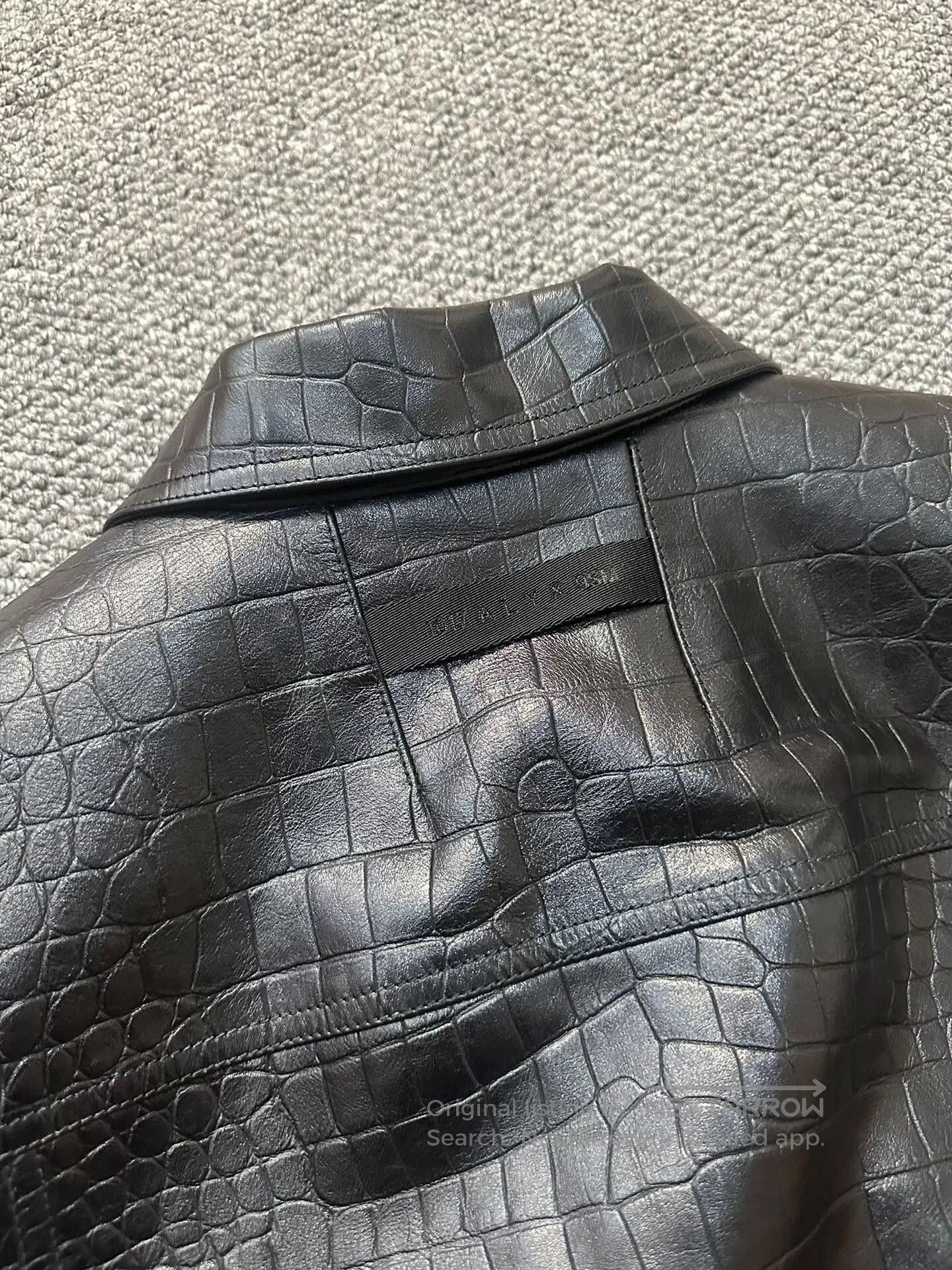 1017 ALYX 9SM black leather shirt jacket with unique texture. Size US M / EU 48-50 / 2 - 7 Thumbnail