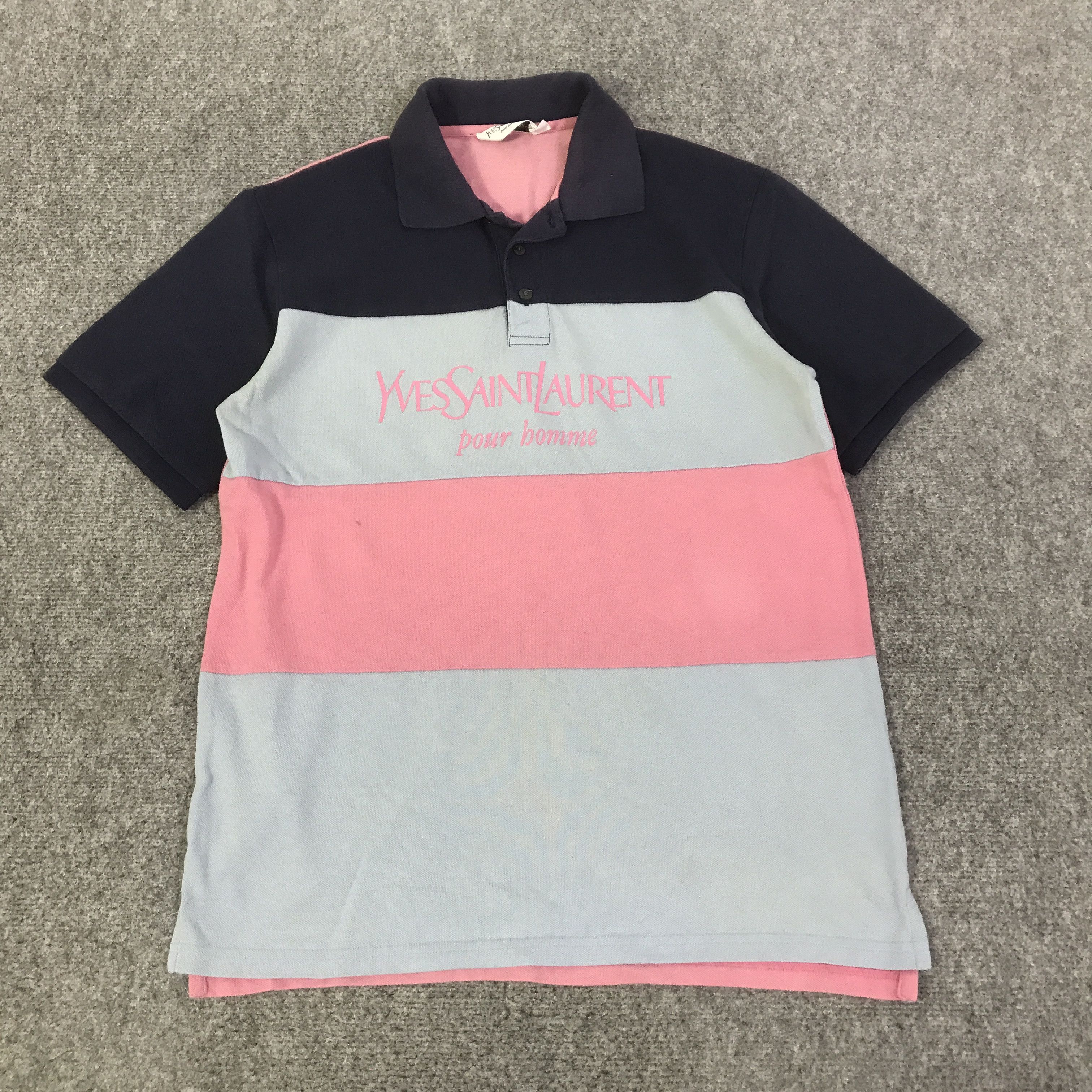 Yves Saint Laurent Vtg YvesSaintLaurent YSL spellout logo polo shirt K143 Size US M / EU 48-50 / 2 - 2 Thumbnail