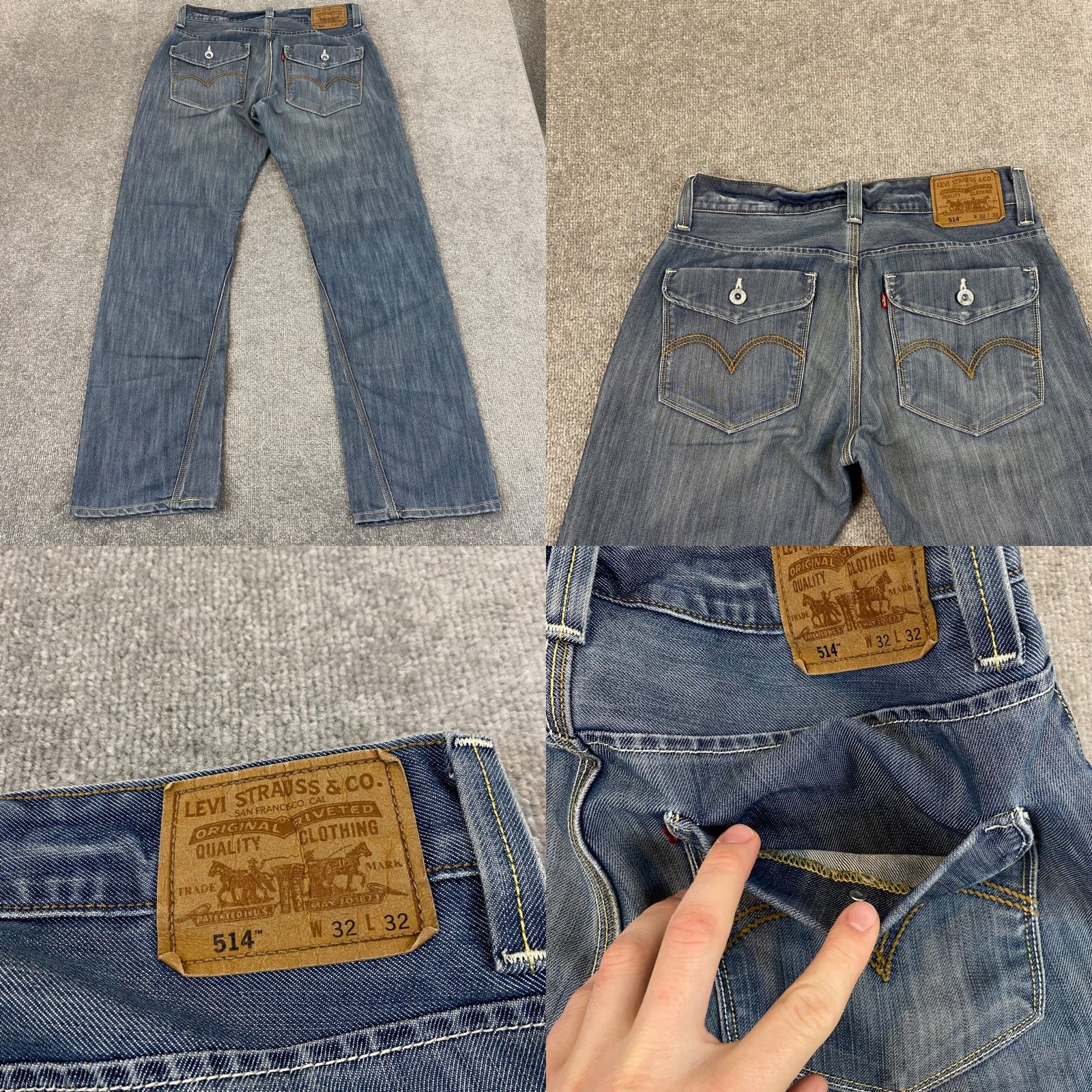 Levi's LEVI STRAUSS 514 Jeans Mens 32x32 Slim Straight Blue Light Wash Denim Pants Size US 32 / EU 48 - 8 Thumbnail