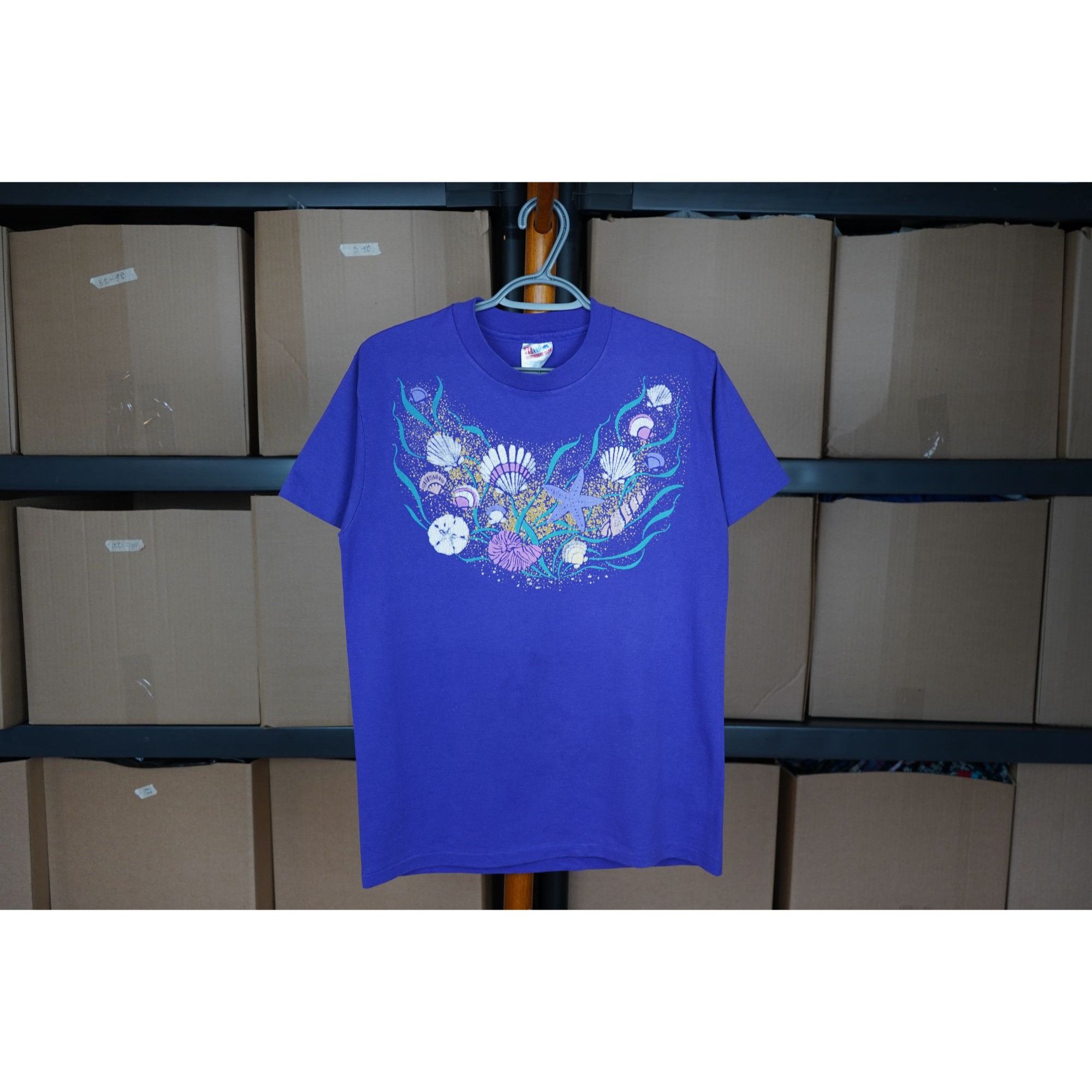 Vintage 90s Seashells & Starfish Graphic Art Beach Tee M Size US M / EU 48-50 / 2 - 1 Thumbnail