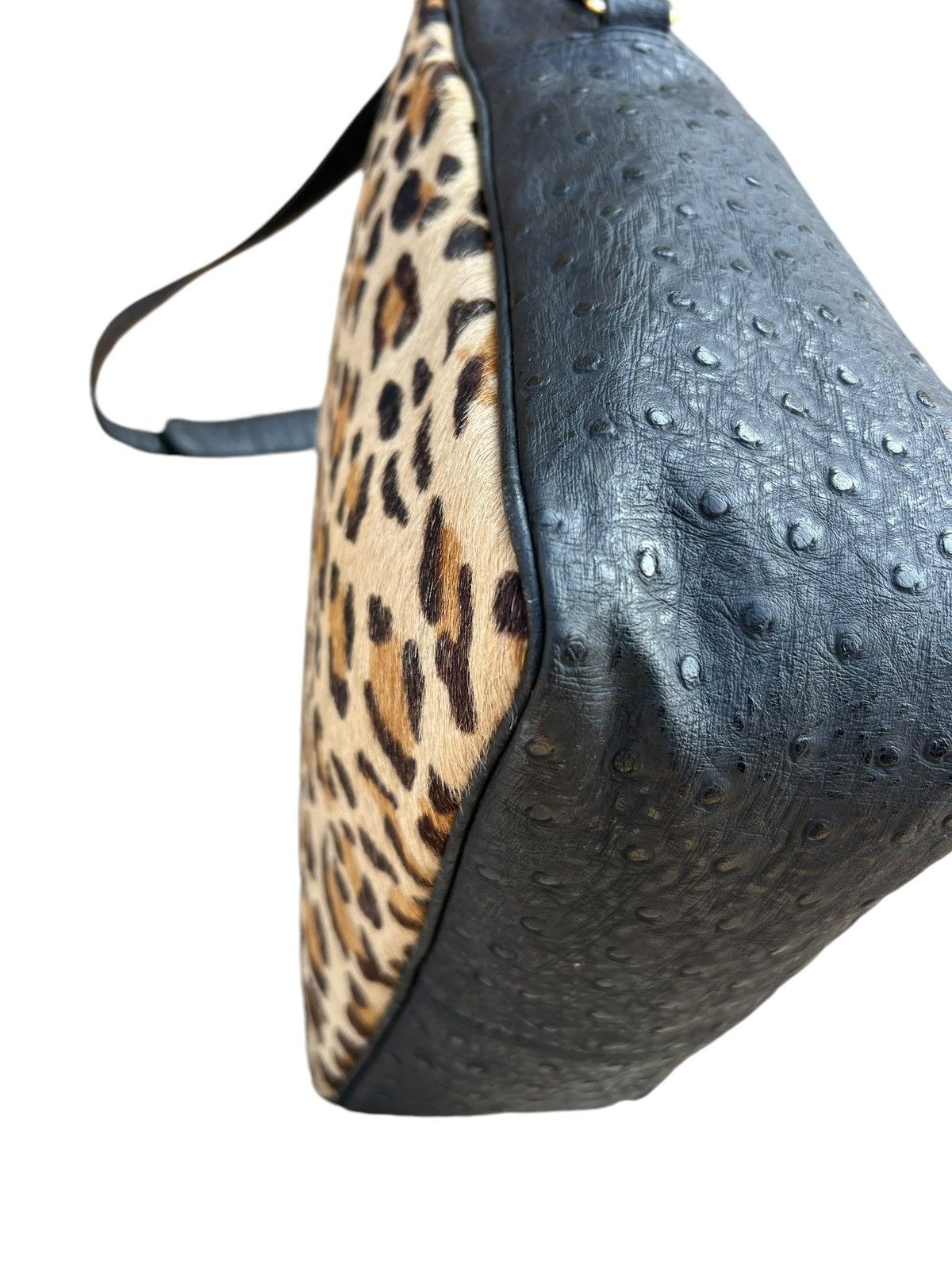 Leather Vintage GK Japan Leopard Ostrich Leather Bag Size ONE SIZE - 12 Thumbnail