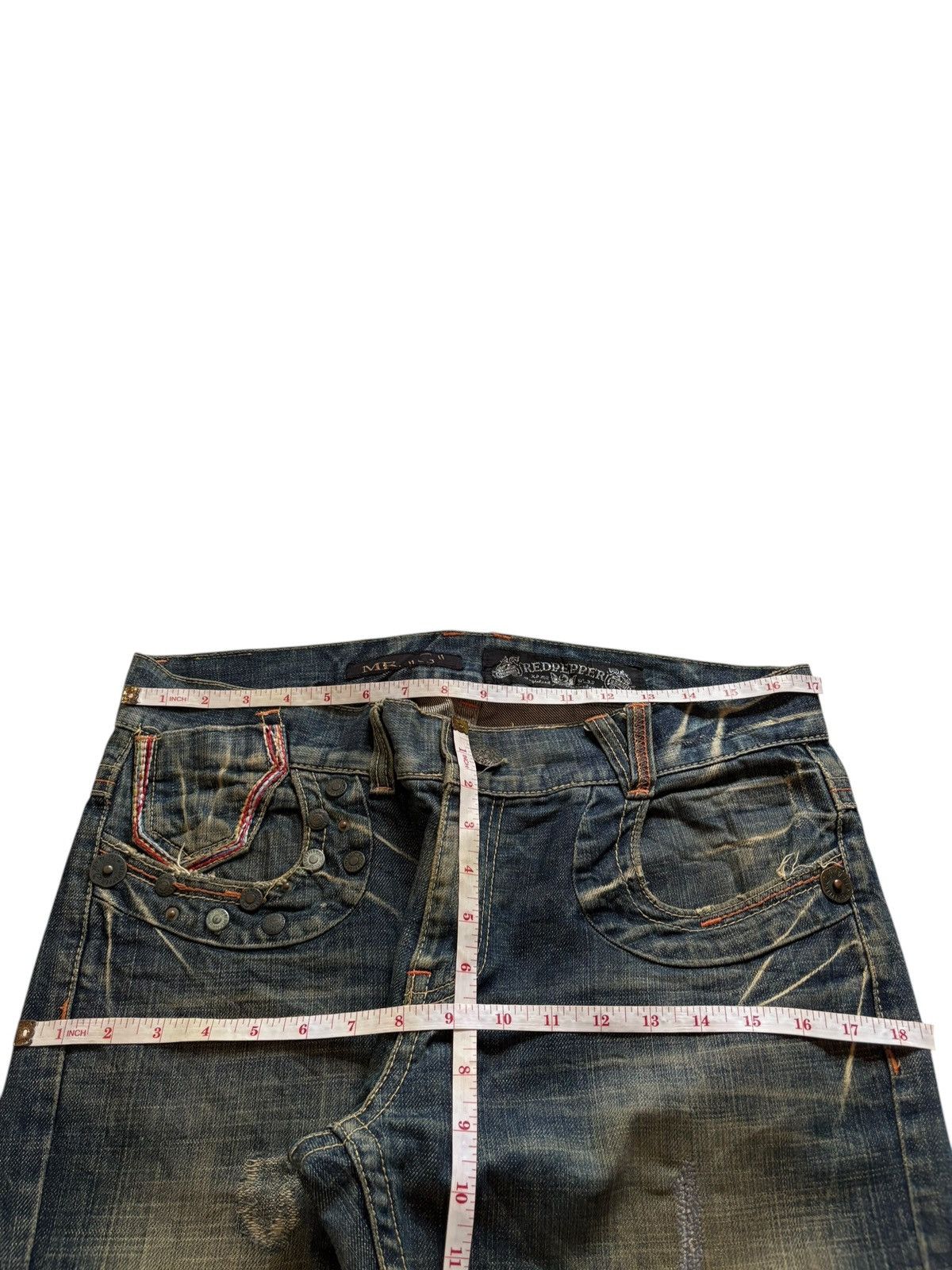 Hysteric Glamour Vintage Red Pepper Rusty Mud Wash Distress Baggy Jeans Size US 34 / EU 50 - 12 Thumbnail